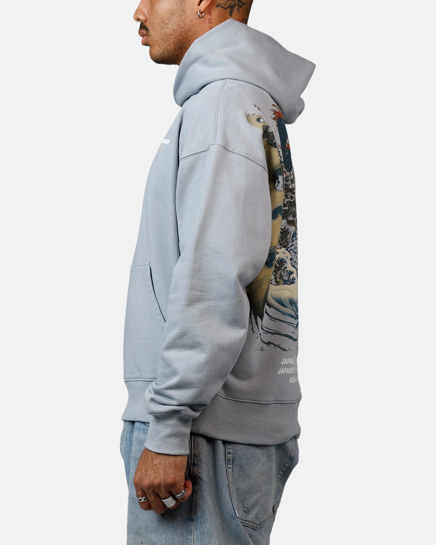 Criminal Damage Mythology Hoodie Light Blue Finance Portray