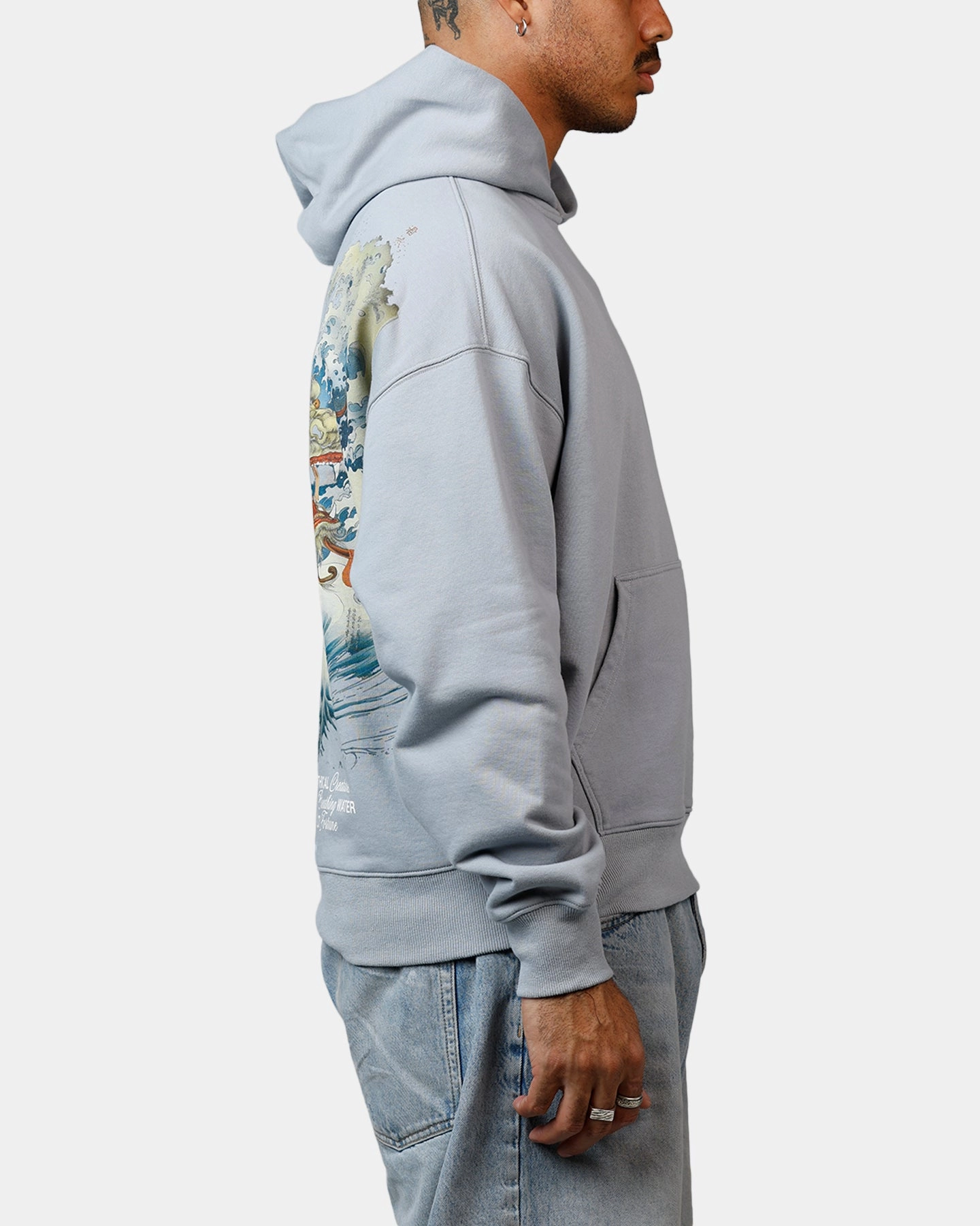 Slim Profile Criminal Damage Mythology Hoodie Light Blue