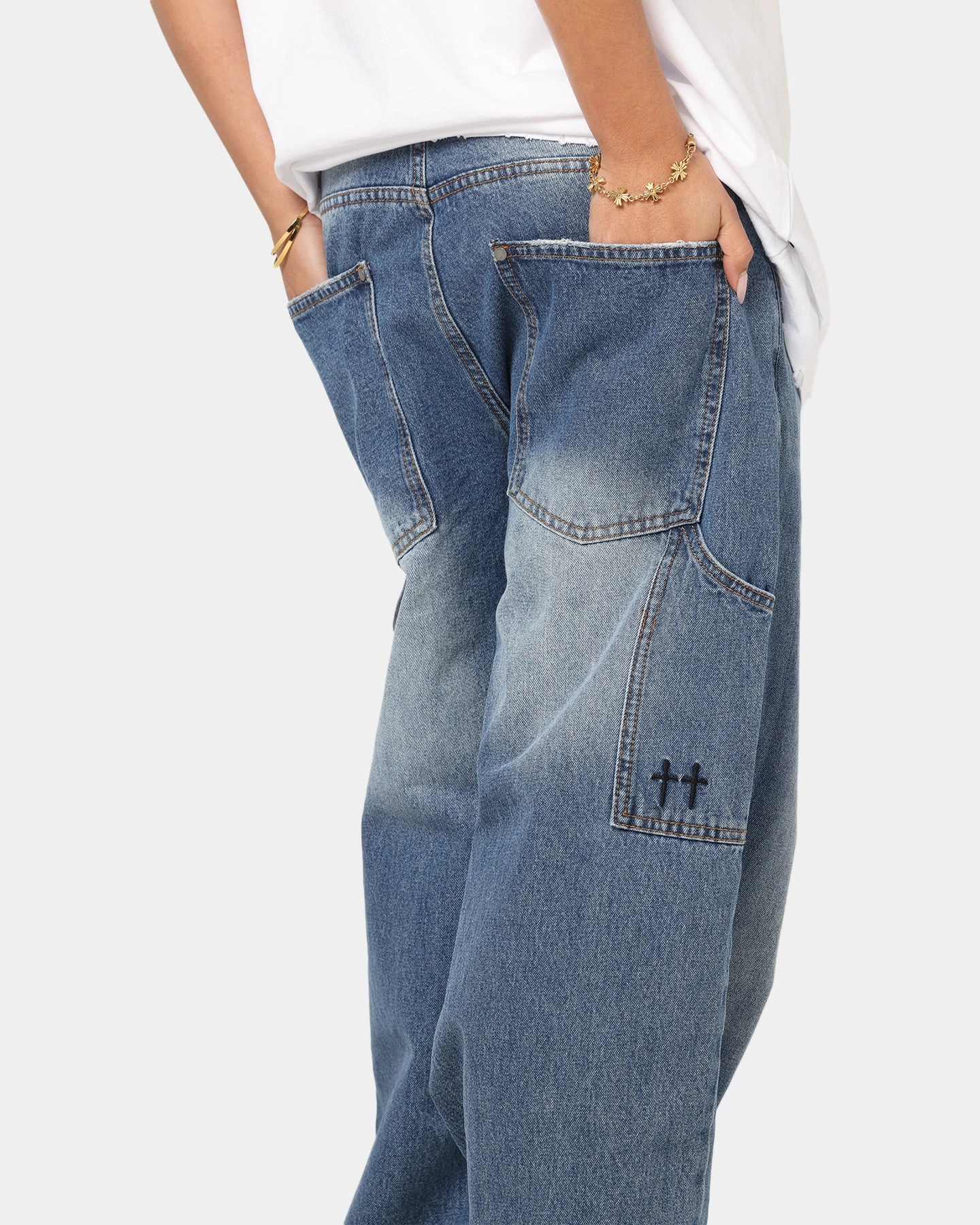 Casual Friday Urban Explorer Saint Morta Amplus Recon Carpenter Jeans Vintage Blue