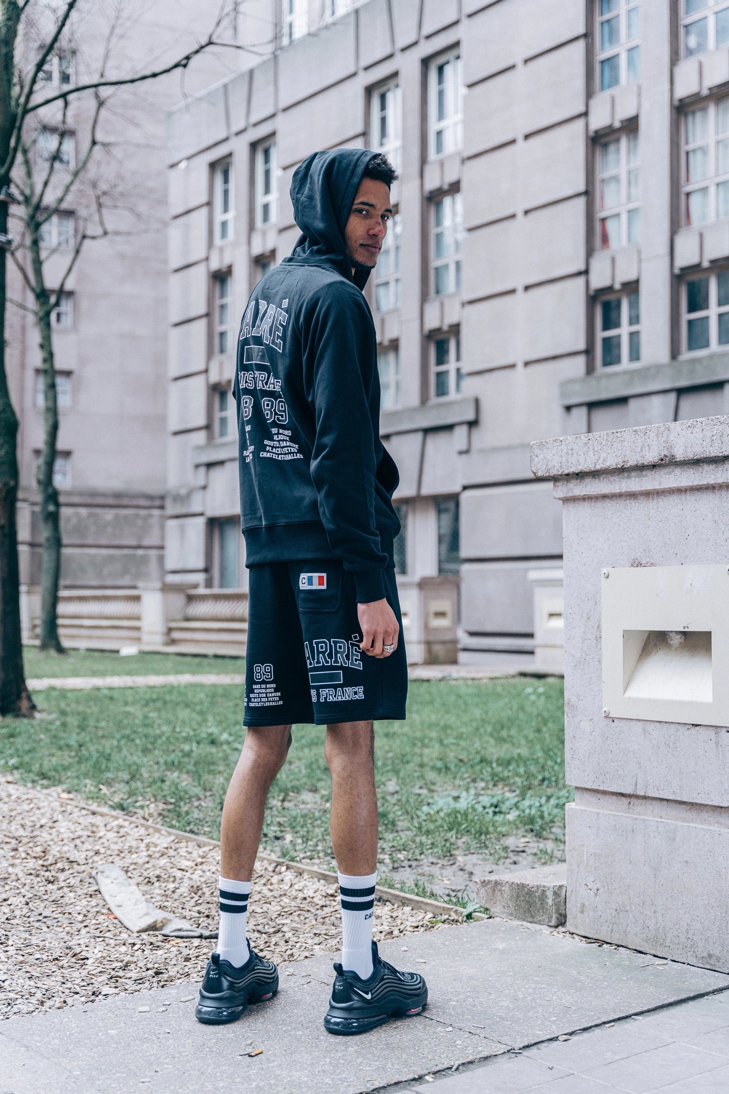 Carr?? CDG Sweat Short Black Moisture wicking low - rise