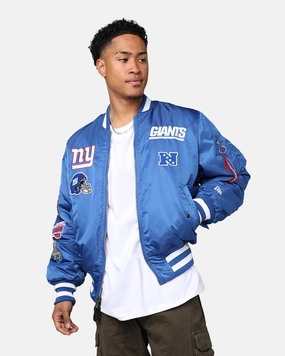 New Era X Alpha Series X NFL New York Giants MA-1 Bomber Jacket Royal/Red Hot suitable for runway events