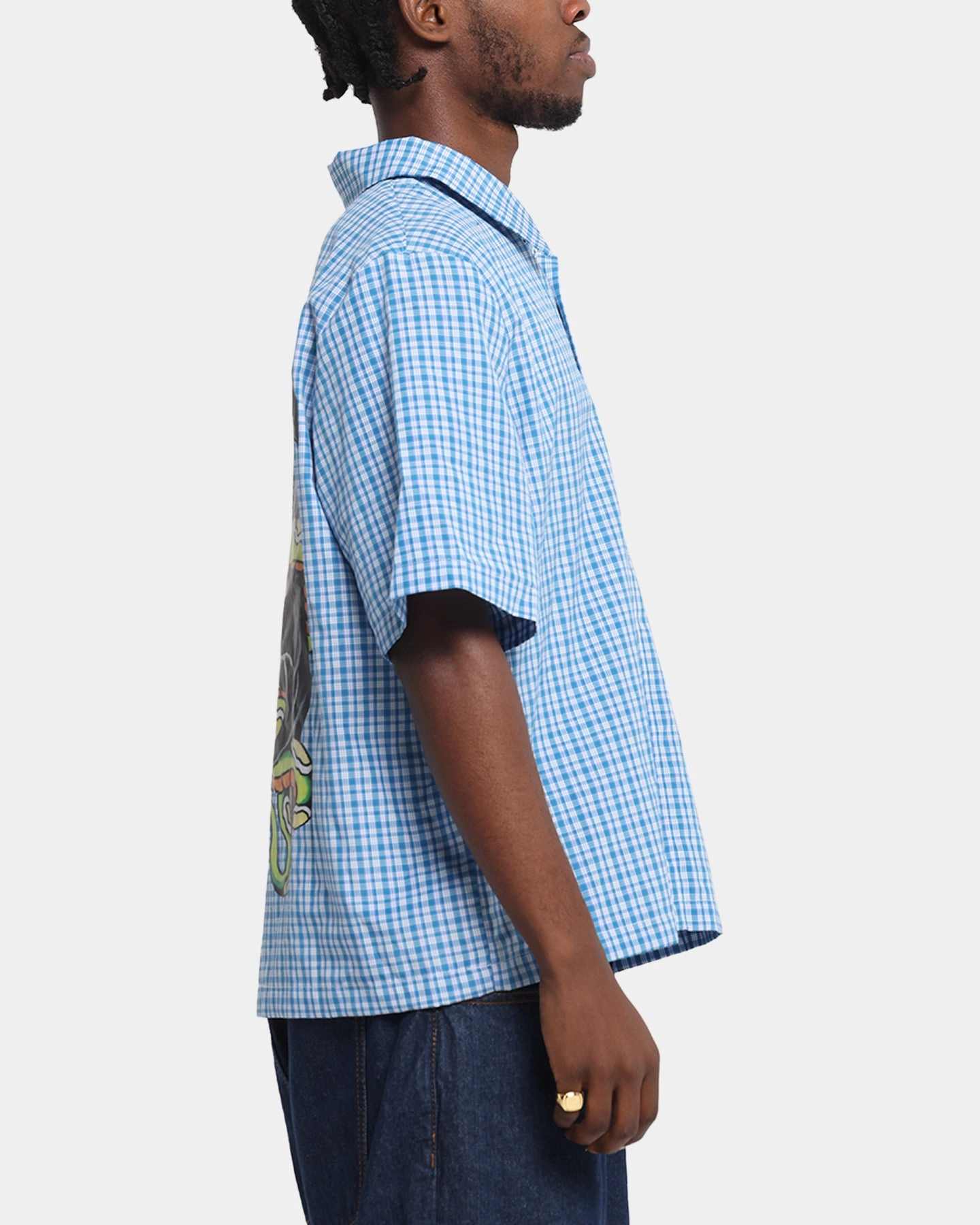 Weekend Outfit Ed Hardy Panther Button-Up Shirt Blue