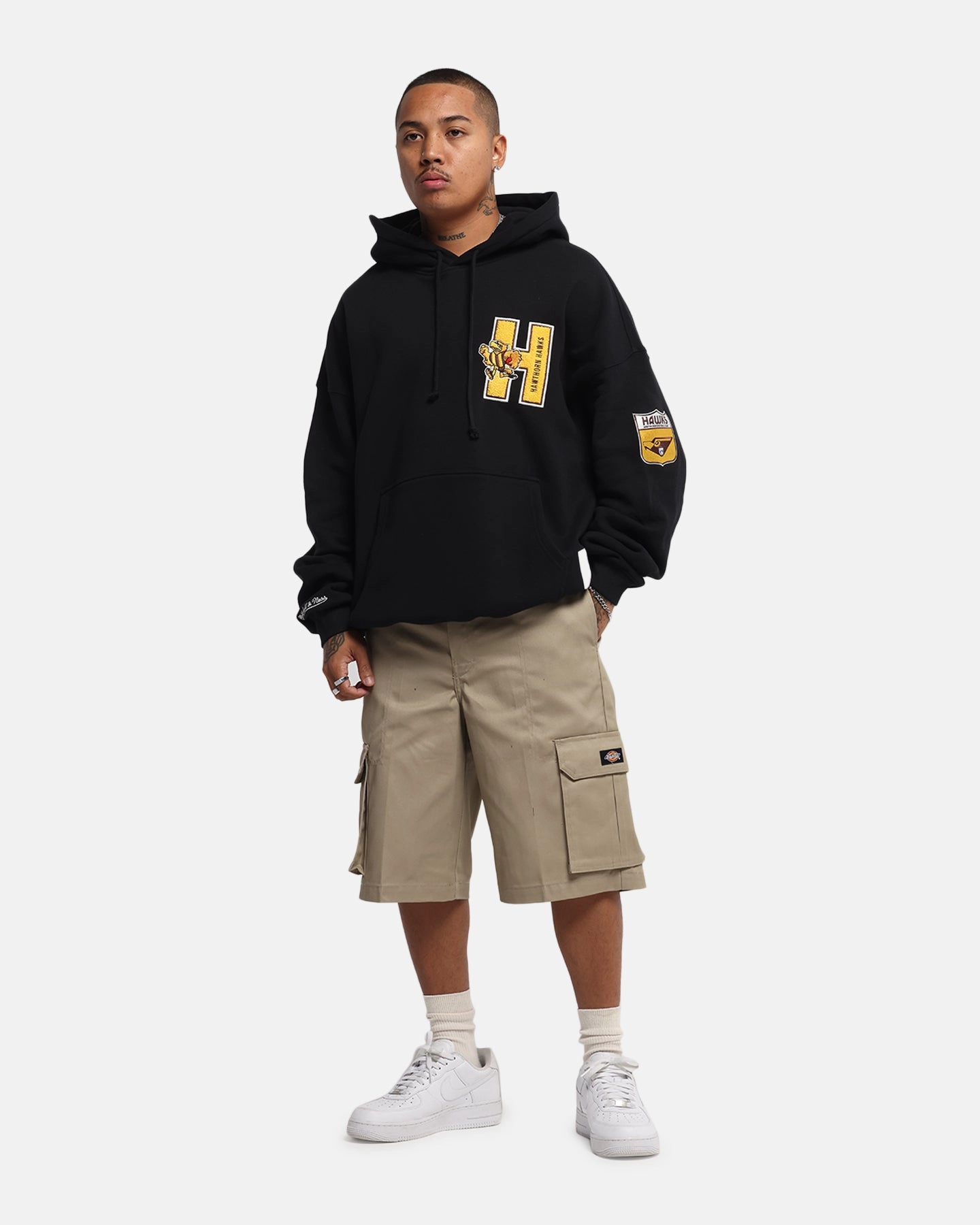 Mitchell & Ness Hawthorn Hawks Team Hoodie Solid Black Wind Barrier
