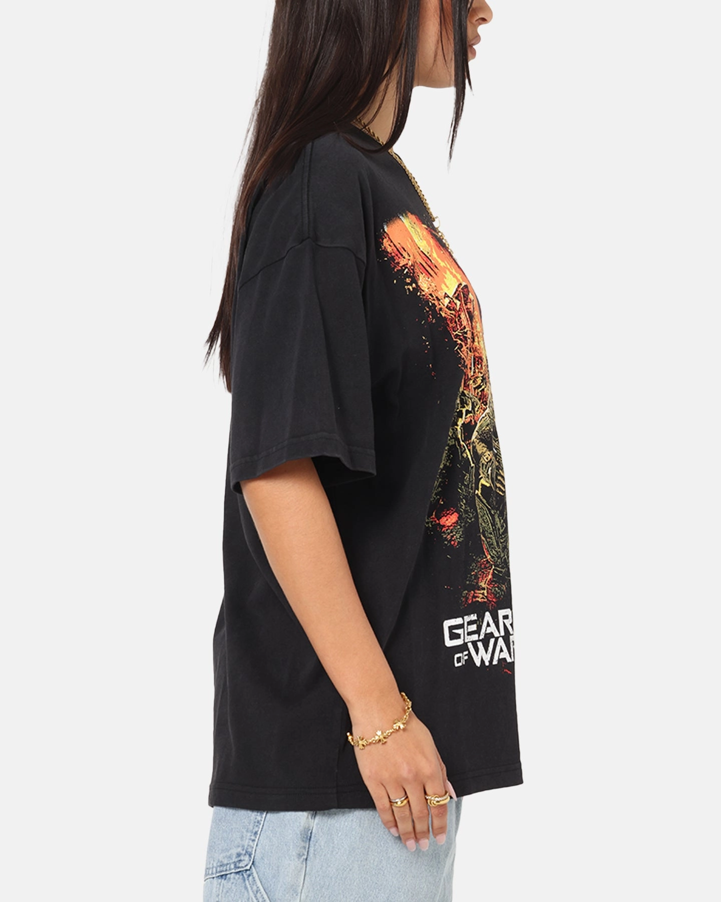 Comfortable fit 73 Studio X Gears Of War '06 Gears Of Wear Vintage T-Shirt Black Acidwash