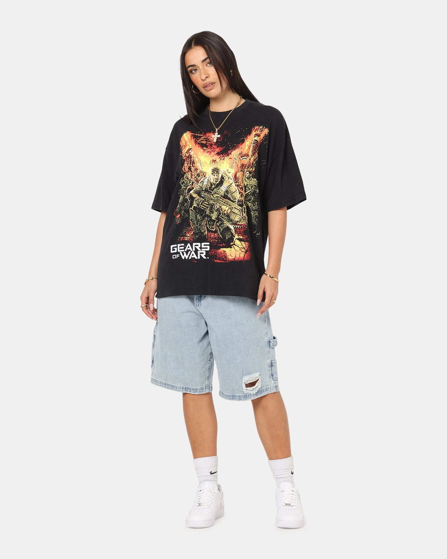 Seasonal Fashion 73 Studio X Gears Of War '06 Gears Of Wear Vintage T-Shirt Black Acidwash