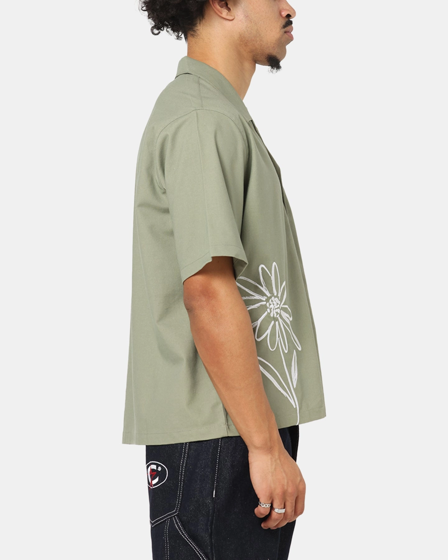 Carre Hand Picked Button Up Shirt Green Tailored Fit