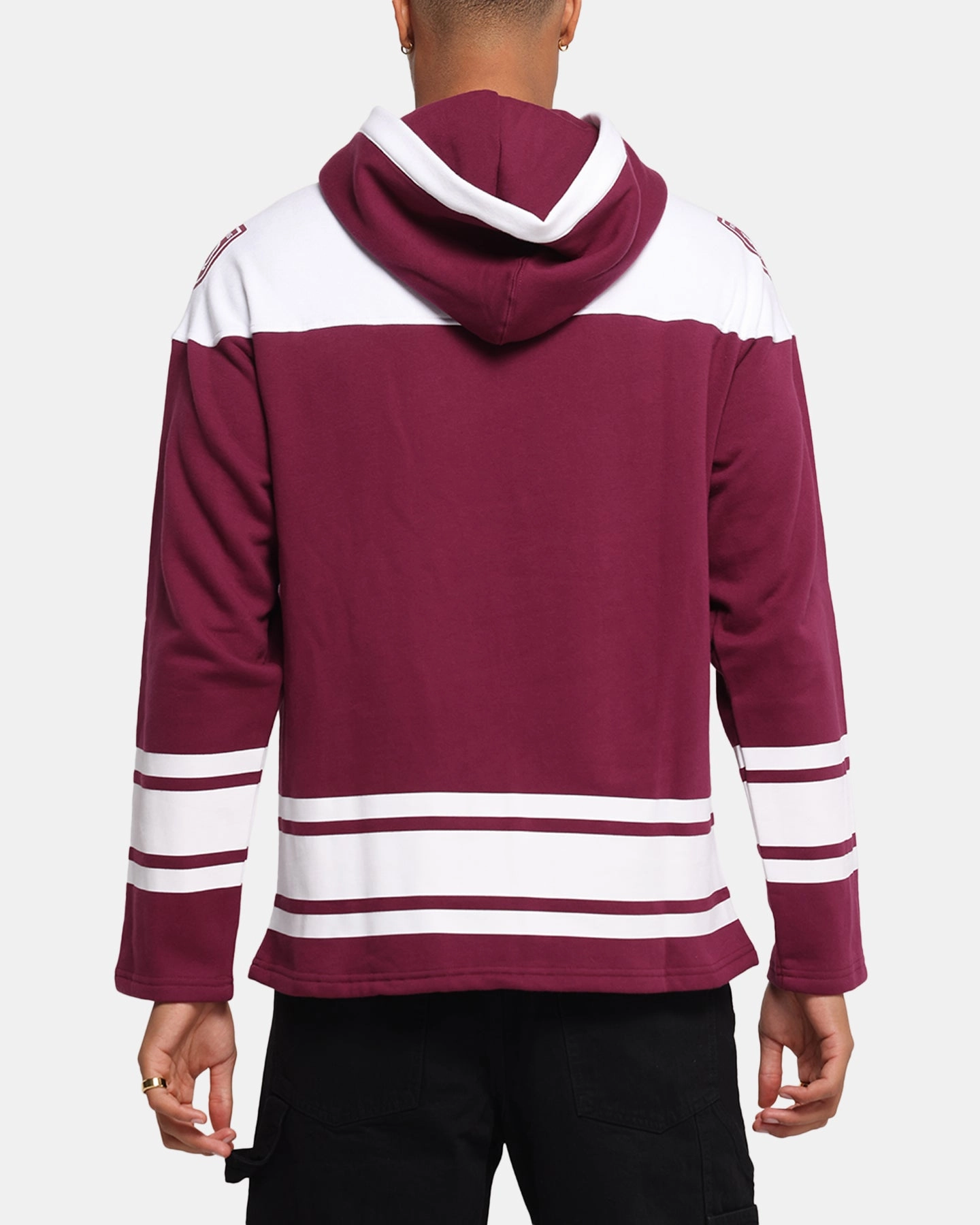 Queensland Rugby League Queensland Maroons Panel Hoodie Maroon Stretchable Waistband Spiritual wear