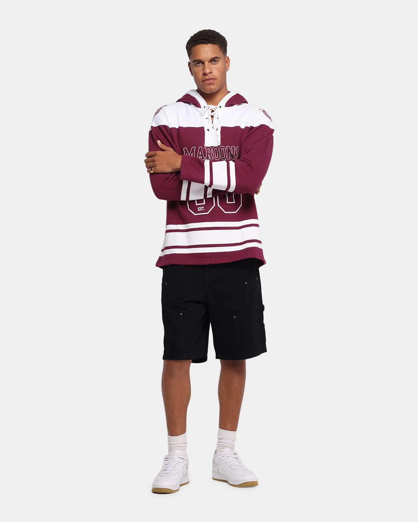 Queensland Rugby League Queensland Maroons Panel Hoodie Maroon Sports Apparel Fringe details