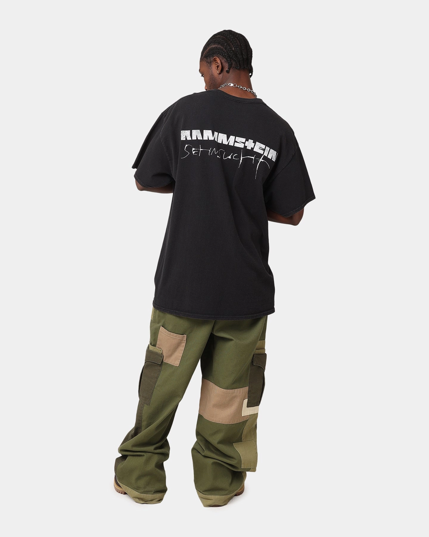 Relaxed Comfort Fit Rammstein Cracked Glass Vintage T-Shirt Black Vintage