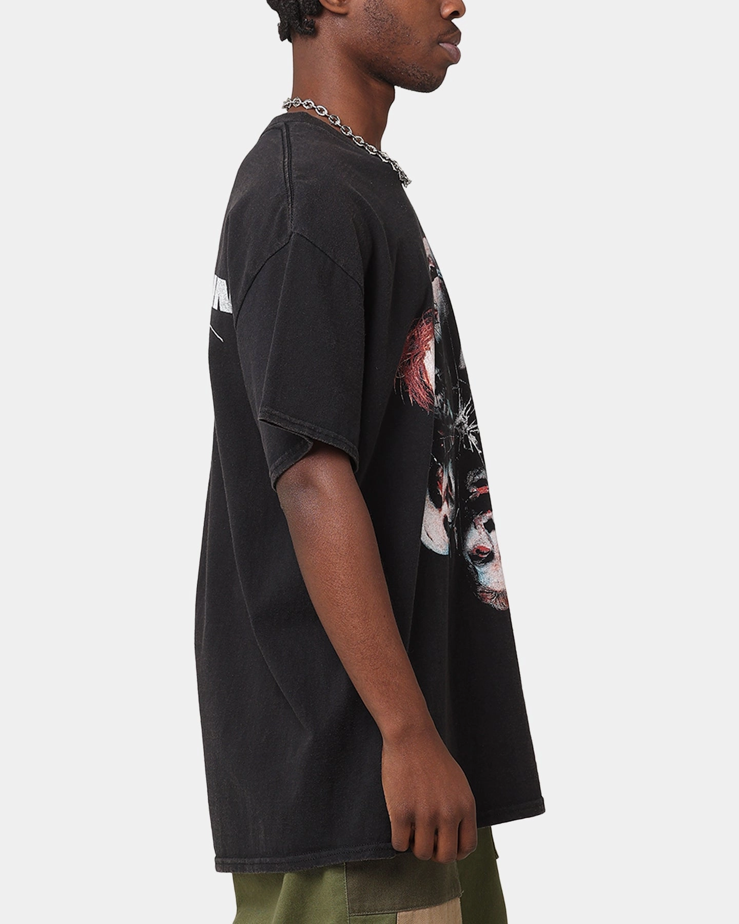 Printed Logo Heather Jersey Material Rammstein Cracked Glass Vintage T-Shirt Black Vintage