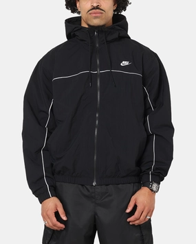 Nike Club Athlete Hooded Jacket Black/White/White Sporty Shield Weatherproof Coating