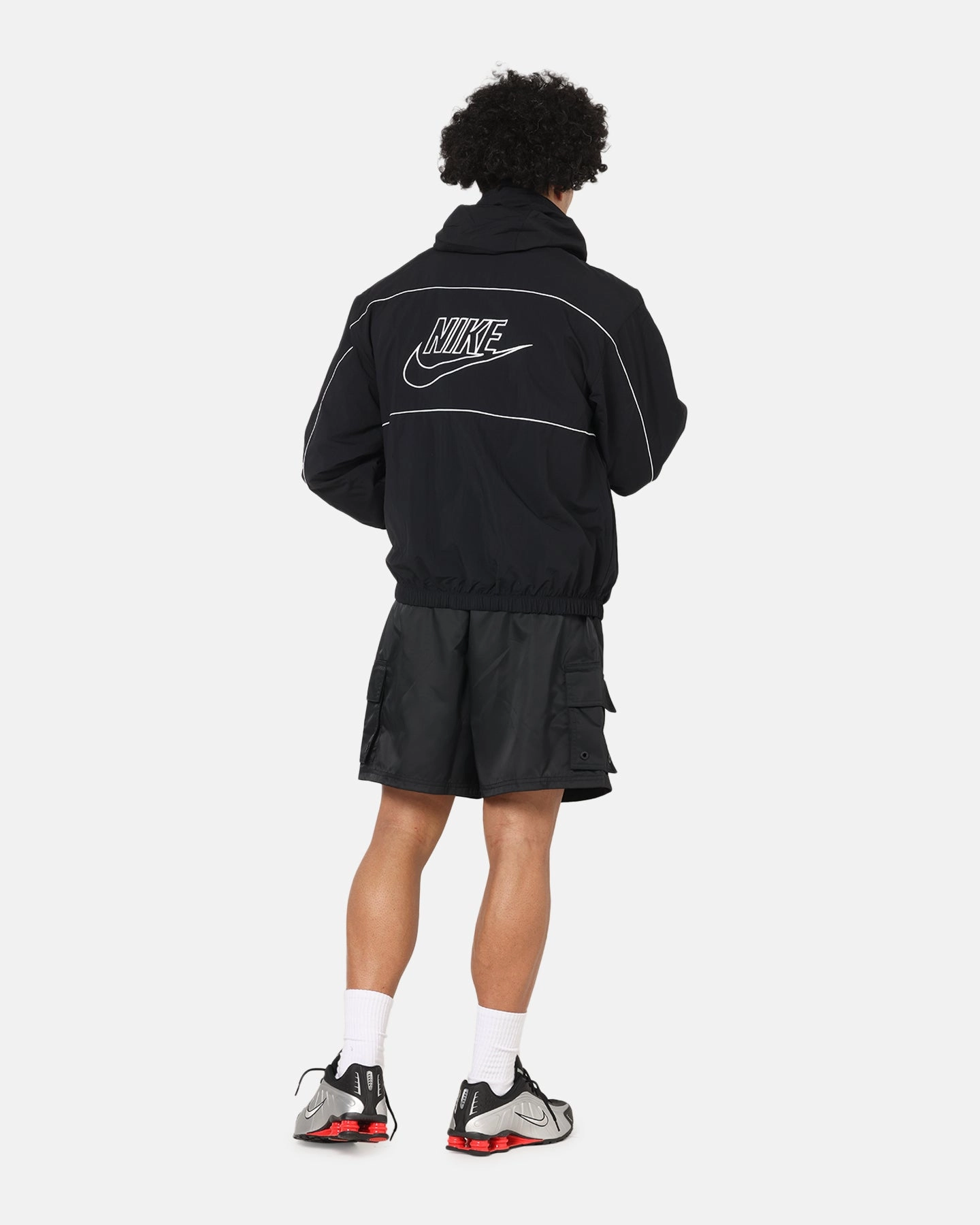 Outdoor Protection GloveFriendly Cuff Design Nike Club Athlete Hooded Jacket Black/White/White