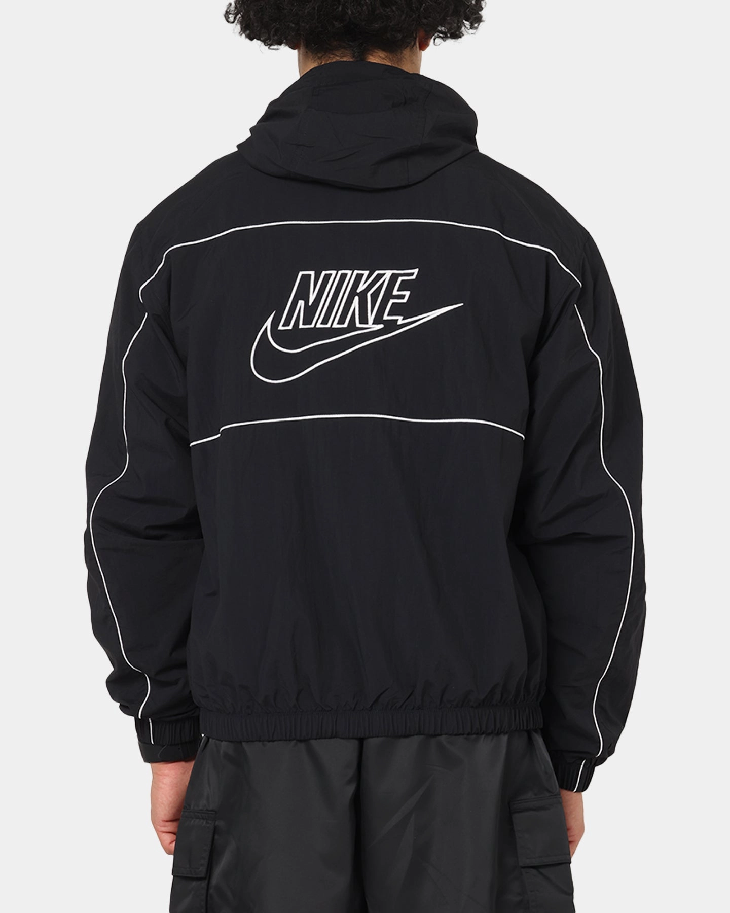 Breathable Mesh Panels college Nike Club Athlete Hooded Jacket Black/White/White