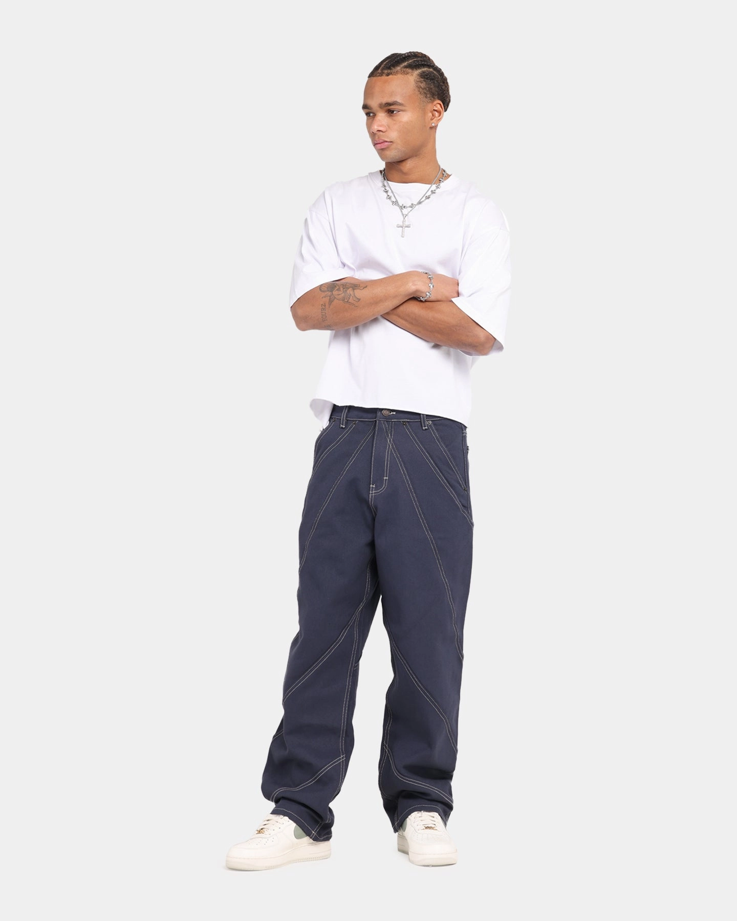 Zip-off legs Flexible Material Honor The Gift Racing Panel Pants Navy