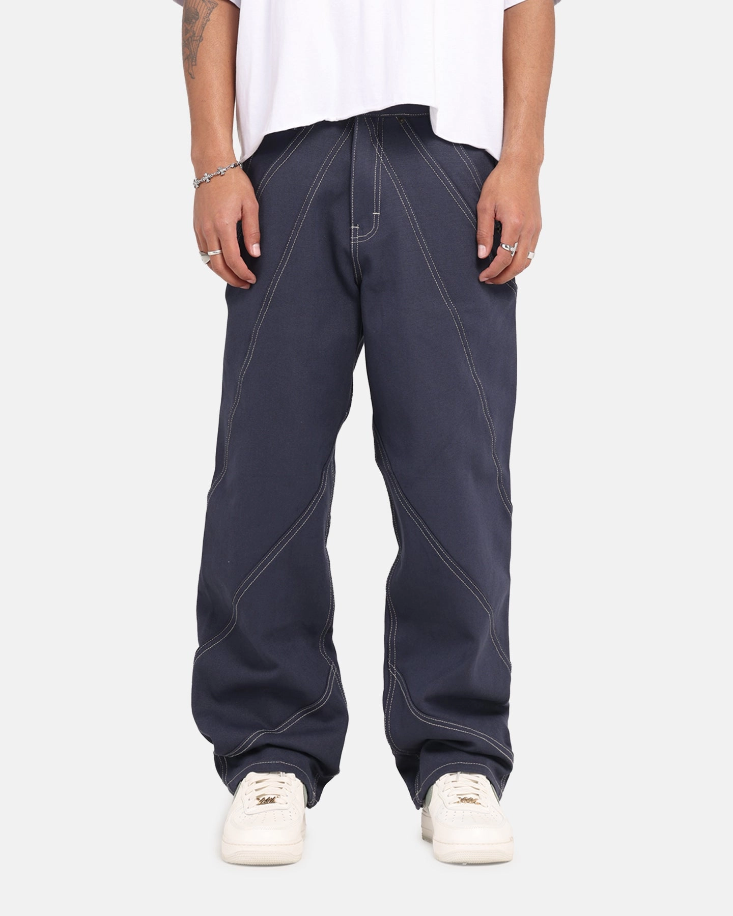 Honor The Gift Racing Panel Pants Navy HiddenDrawcord Timeless Utility
