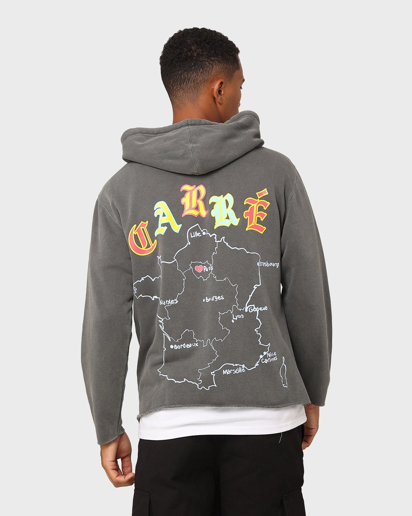 Carr?? L'Amour Cutoff Vintage Hoodie Washed Black Athletic Wear Neutral Comfort