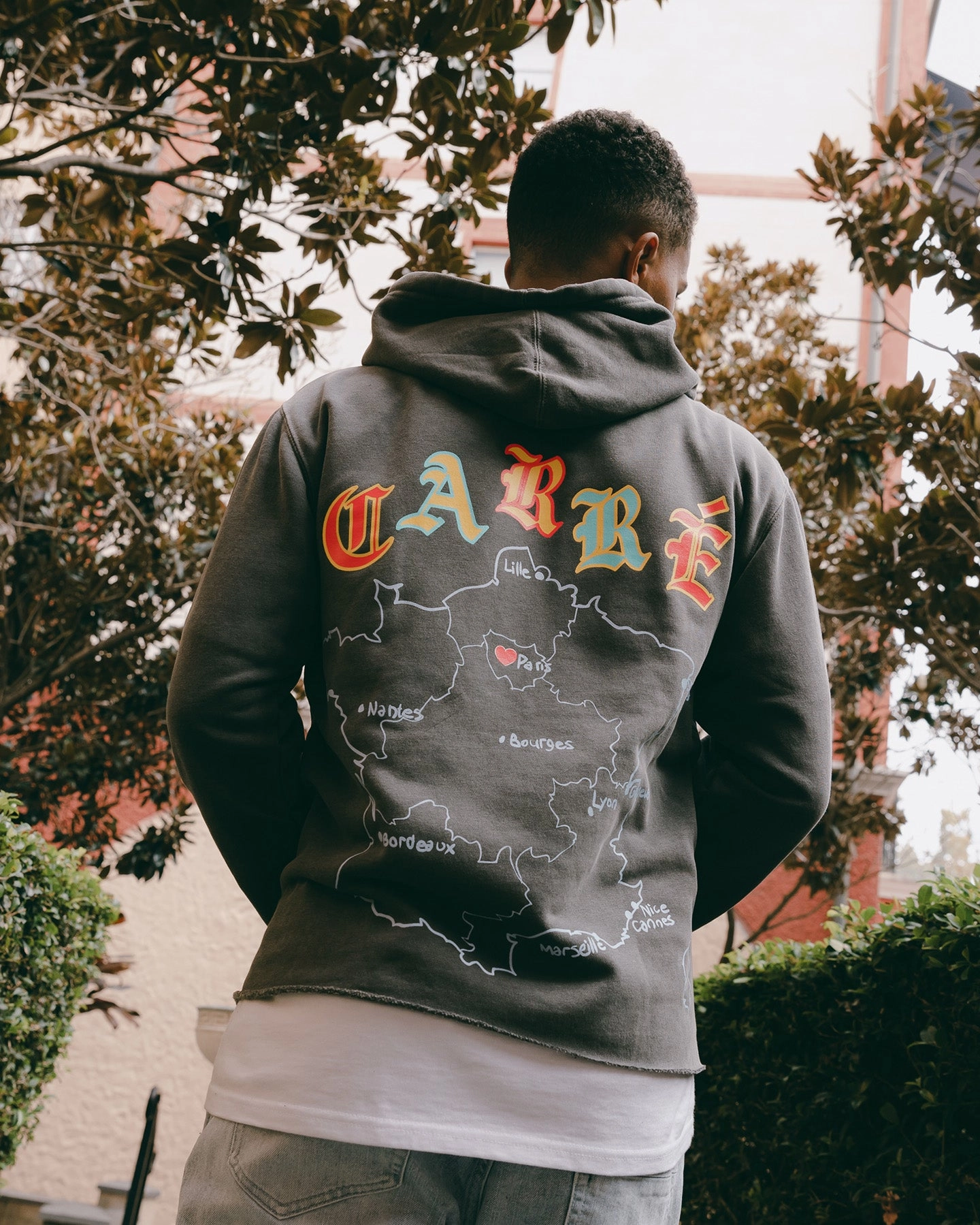 Carr?? L'Amour Cutoff Vintage Hoodie Washed Black Grant Listen