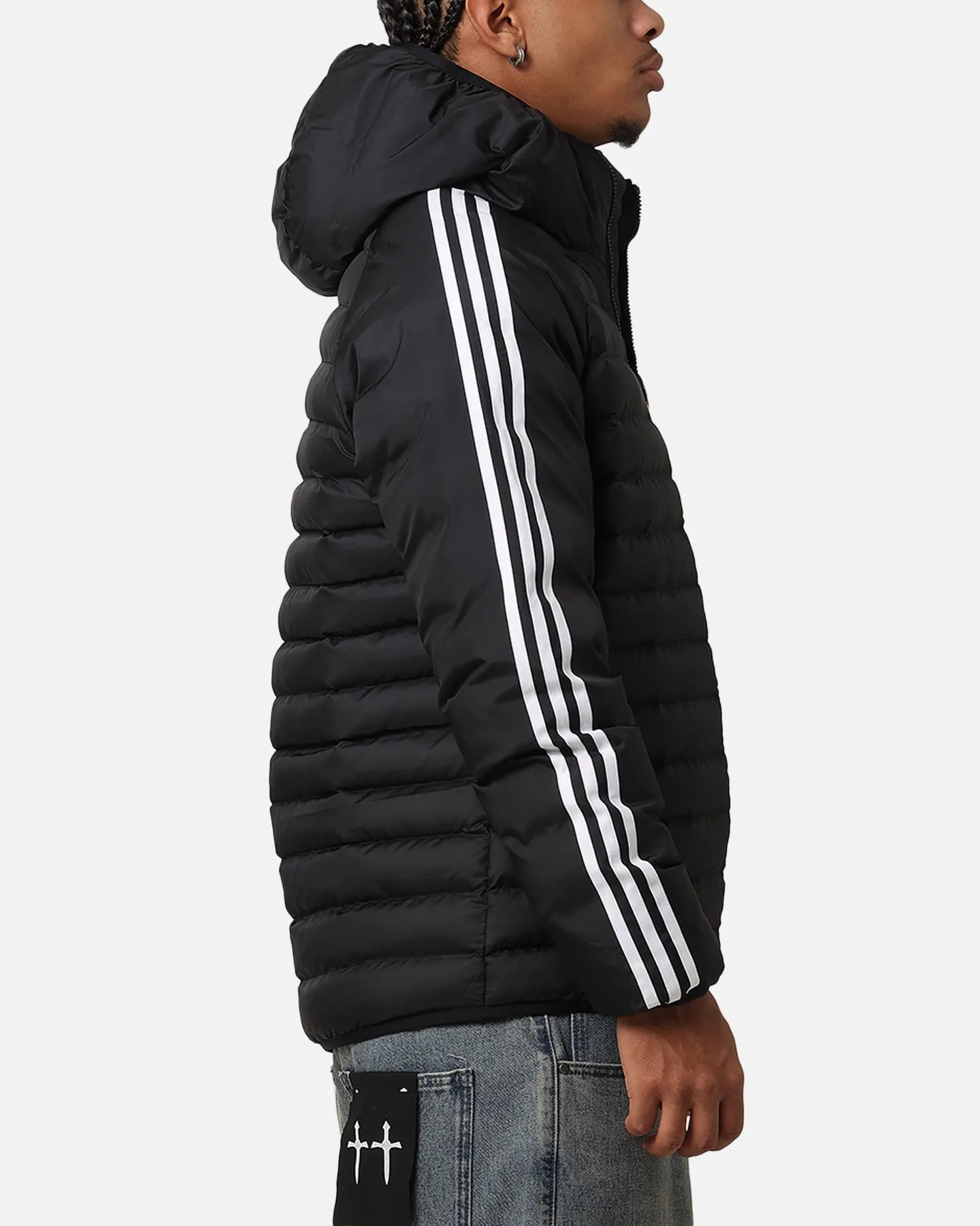QuickDryFabric Warm Insulation Adidas Padded Hooded Jacket Black/White