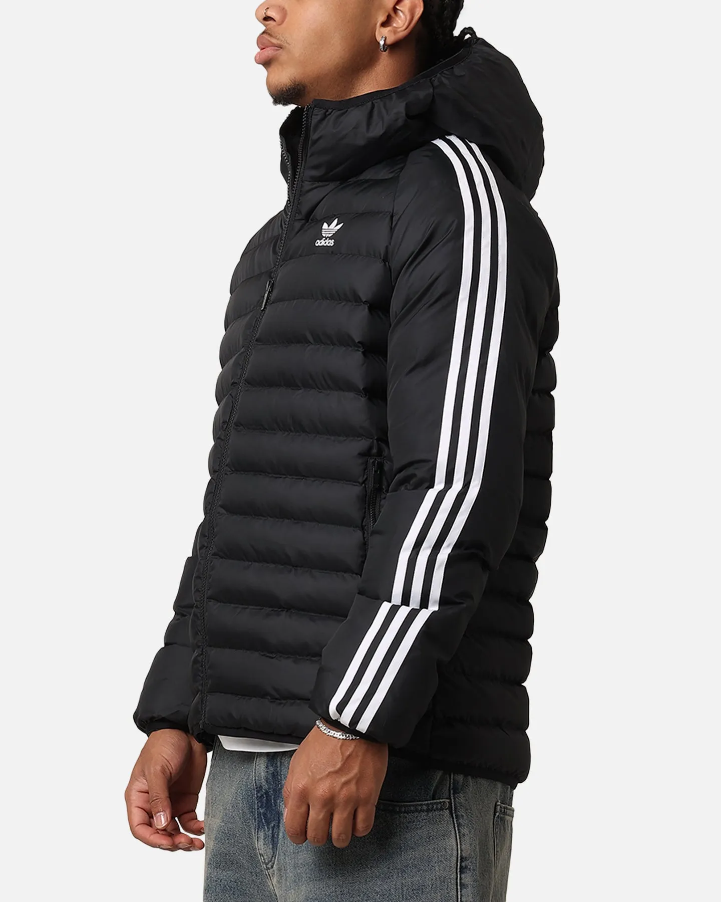Adidas Padded Hooded Jacket Black/White hypoallergenic Flexible Hood