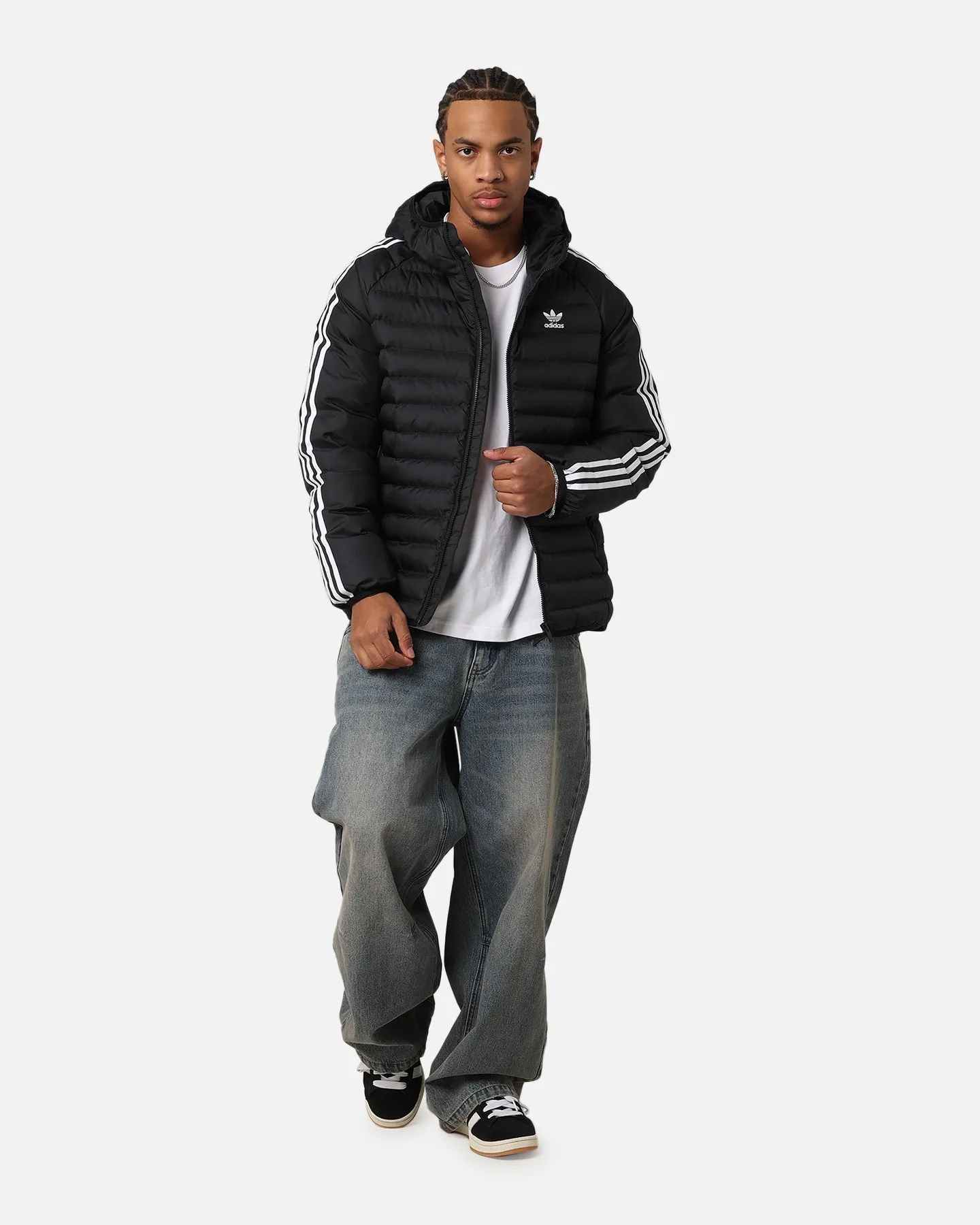 Clock Adidas Padded Hooded Jacket Black/White