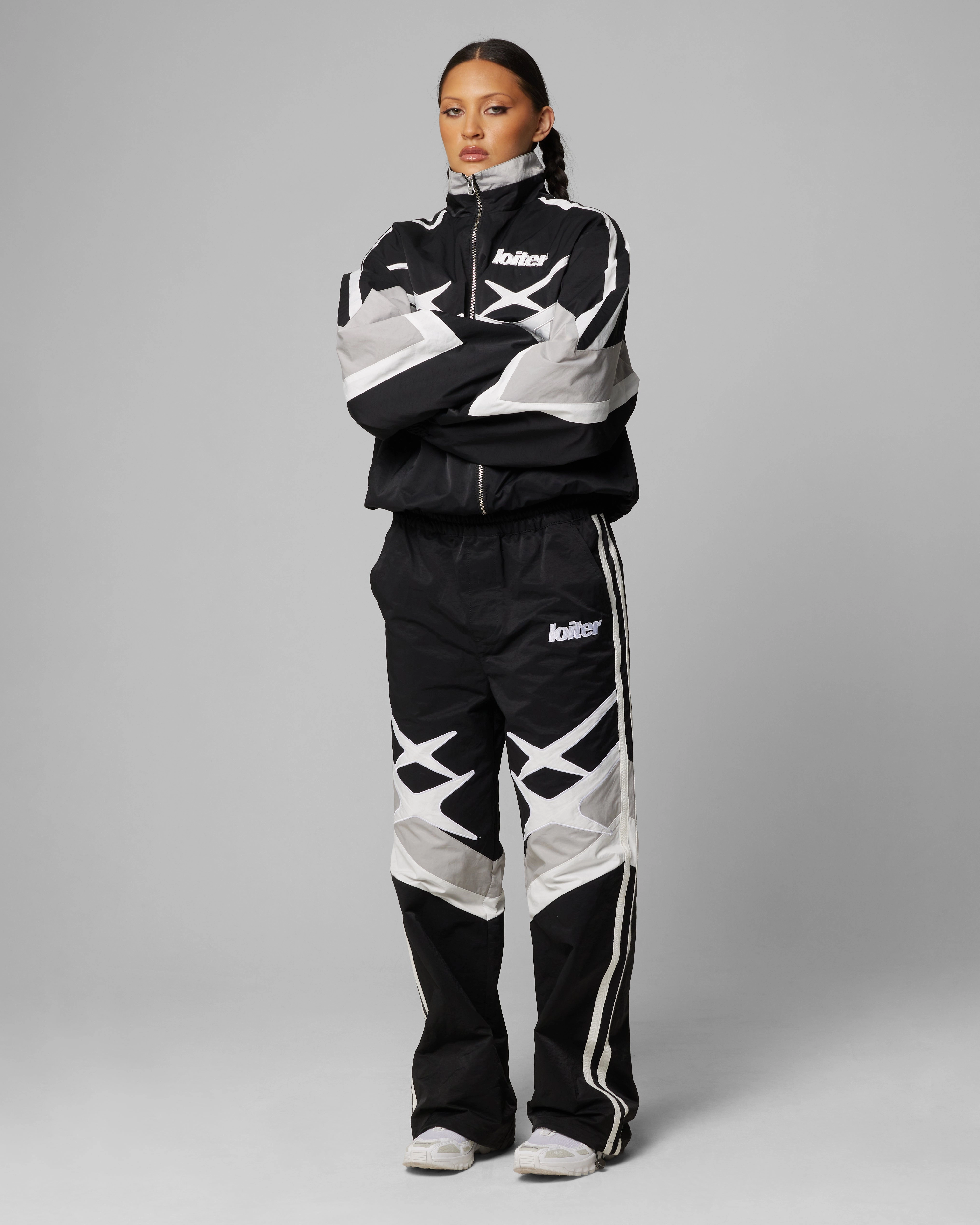 Bestseller Degree Loiter Hybrid Track Jacket Black/Grey