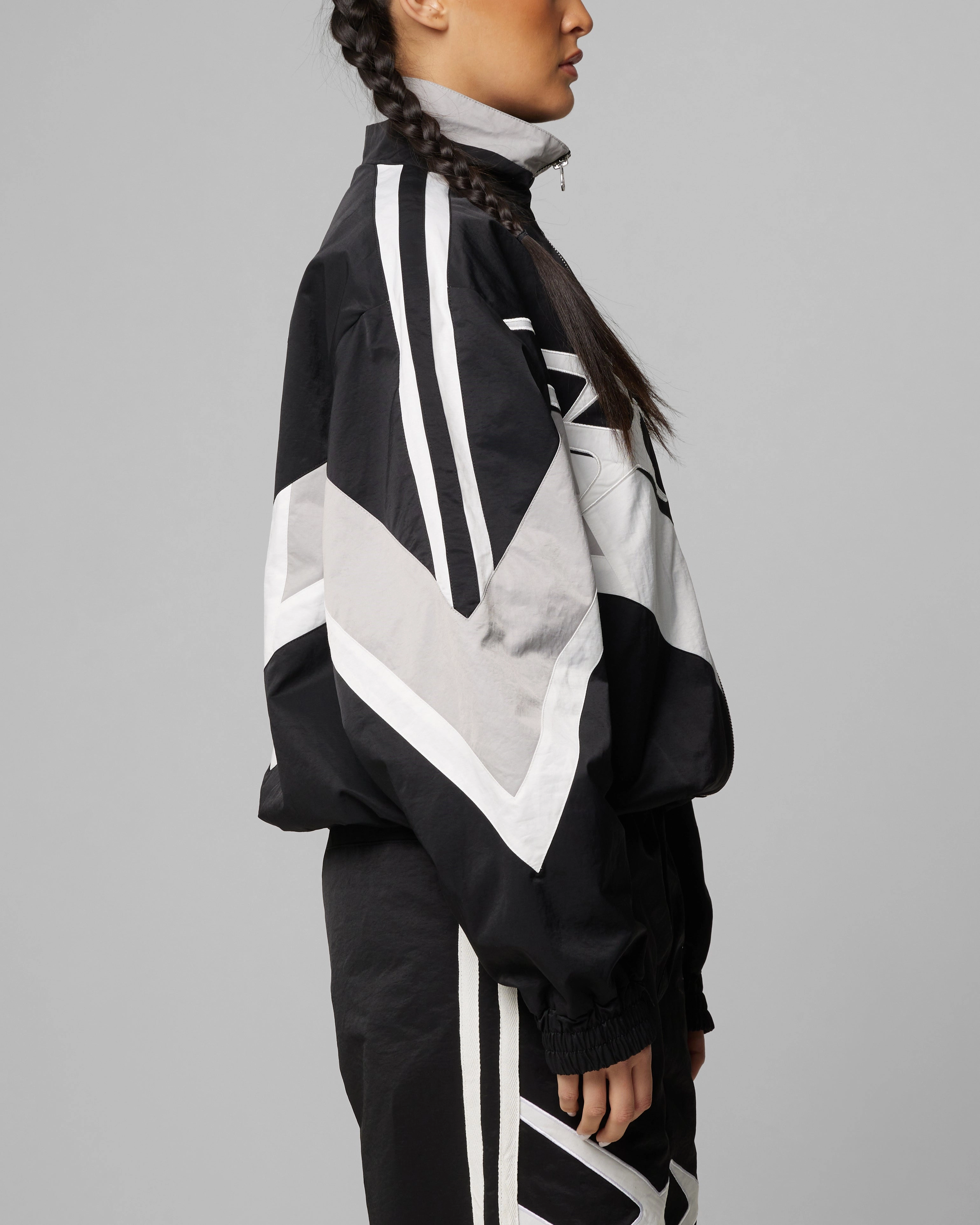 Loiter Hybrid Track Jacket Black/Grey Lose Reflective Safety Details