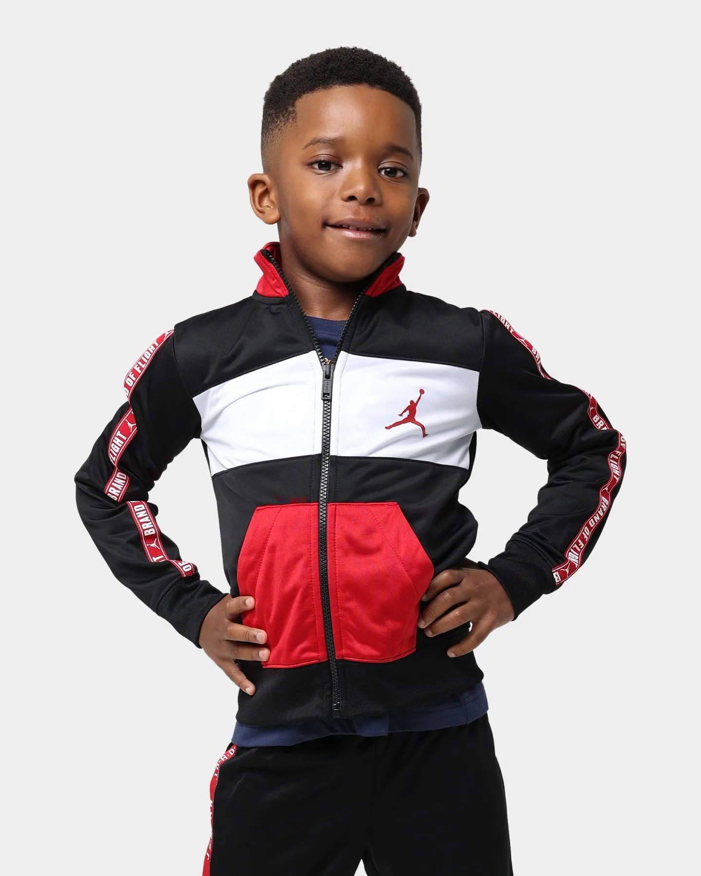 Jordan Kids' Jumpman Track Jacket Black/Gym Red Warm and Practical Hidden Compartments