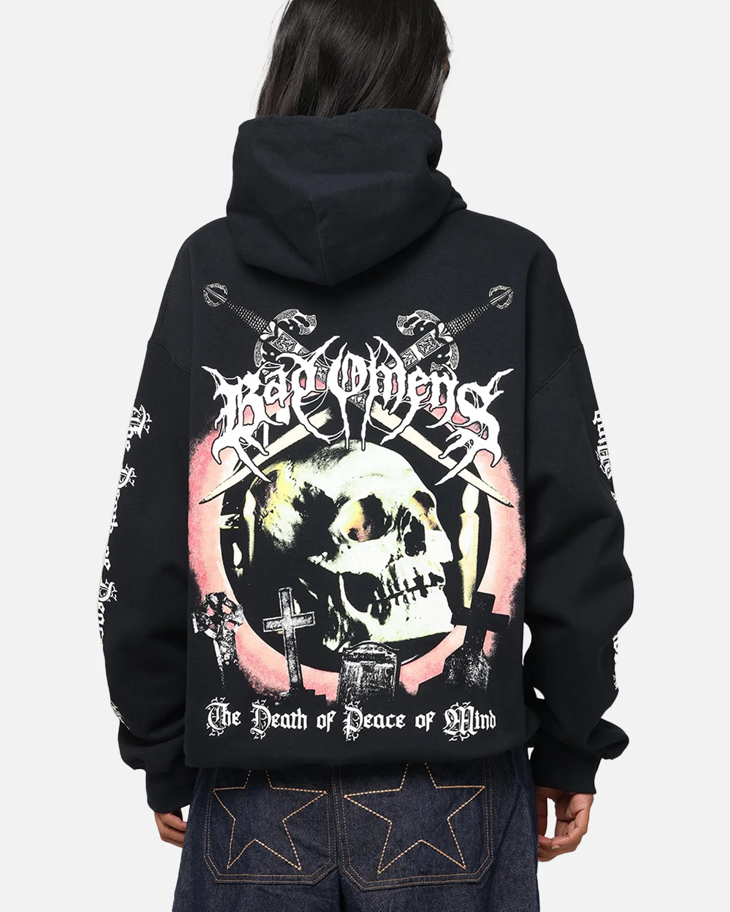 Bad Omens Skull Grave Hoodie Black Non Restrictive Fit