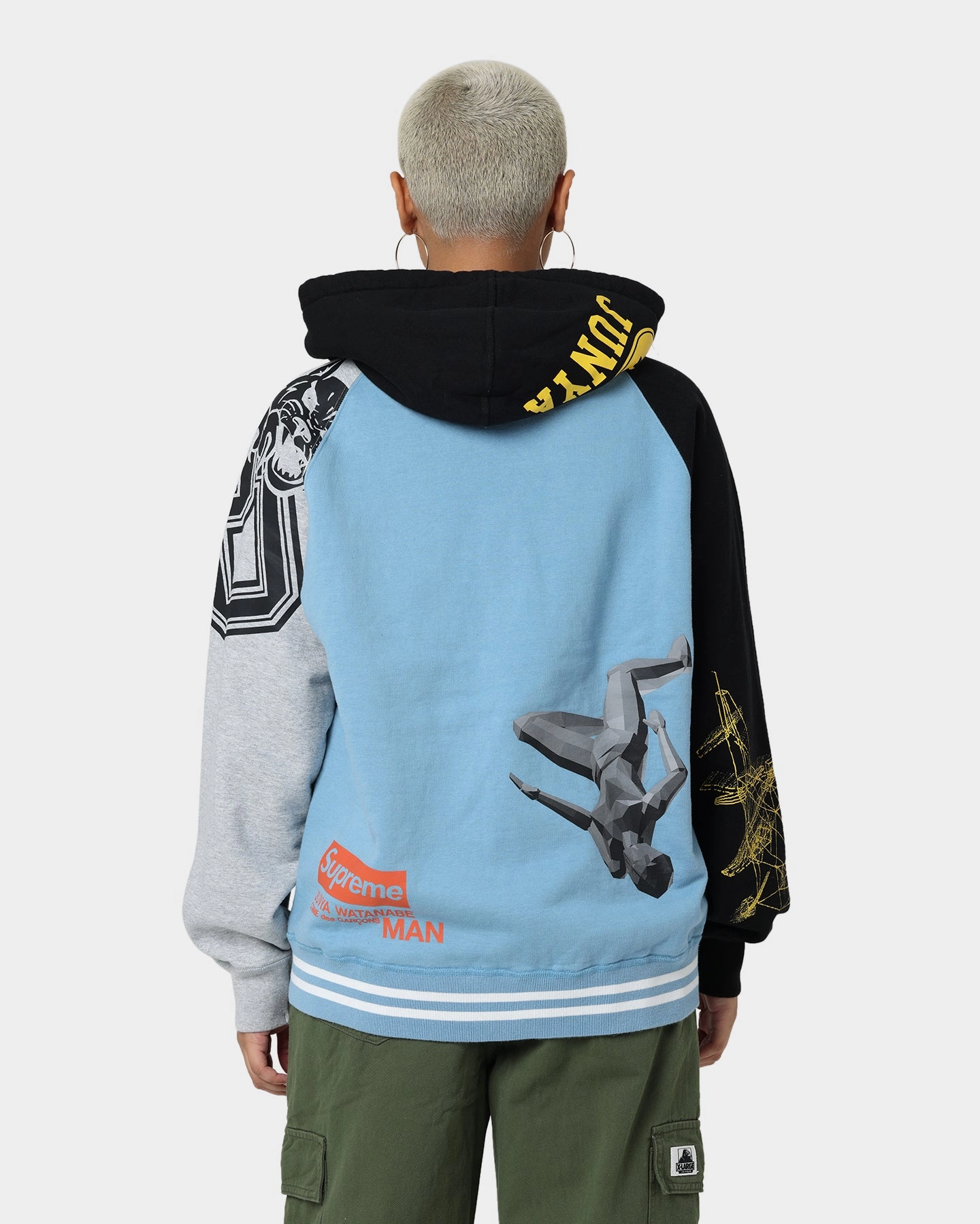 Supreme X Junya Zip Up Hooded Sweatshirt Rusty Blue Feel suitable for school uniforms