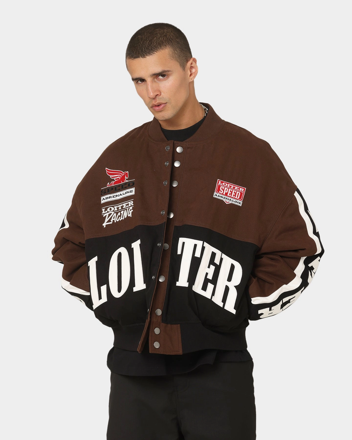 Loiter Motor Sport Jacket Brown Idolize Minimalist
