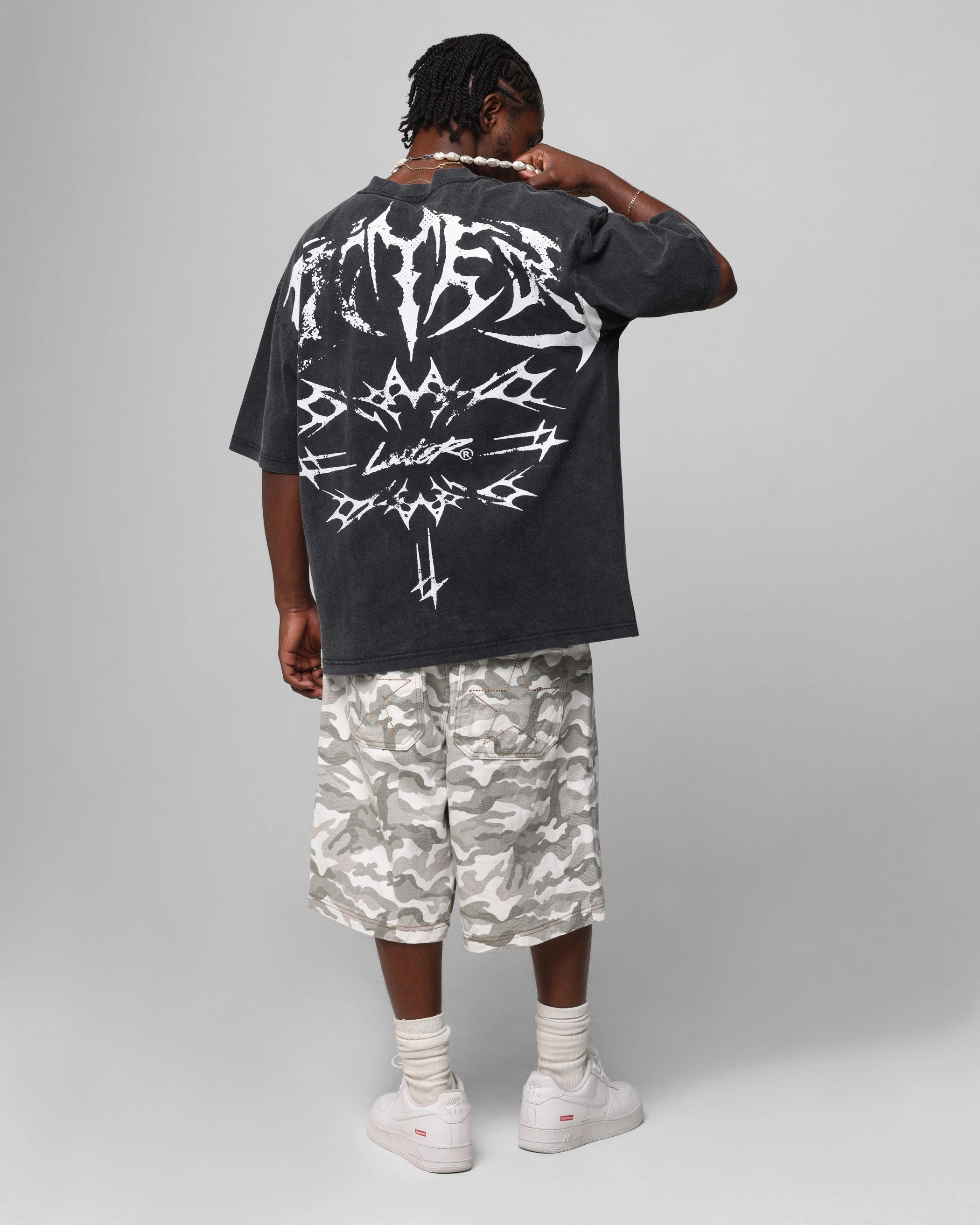 Loiter Metal Stacked Vintage T-Shirt Vintage Black Multi Purpose Wear Soft and Light Wear