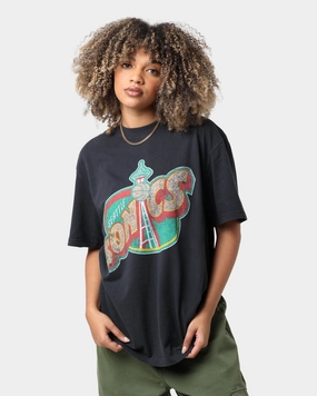 Mitchell & Ness Seattle Sonics Oversized Logo Short Sleeve Vintage T-Shirt Vintage Black Fashion Outfit