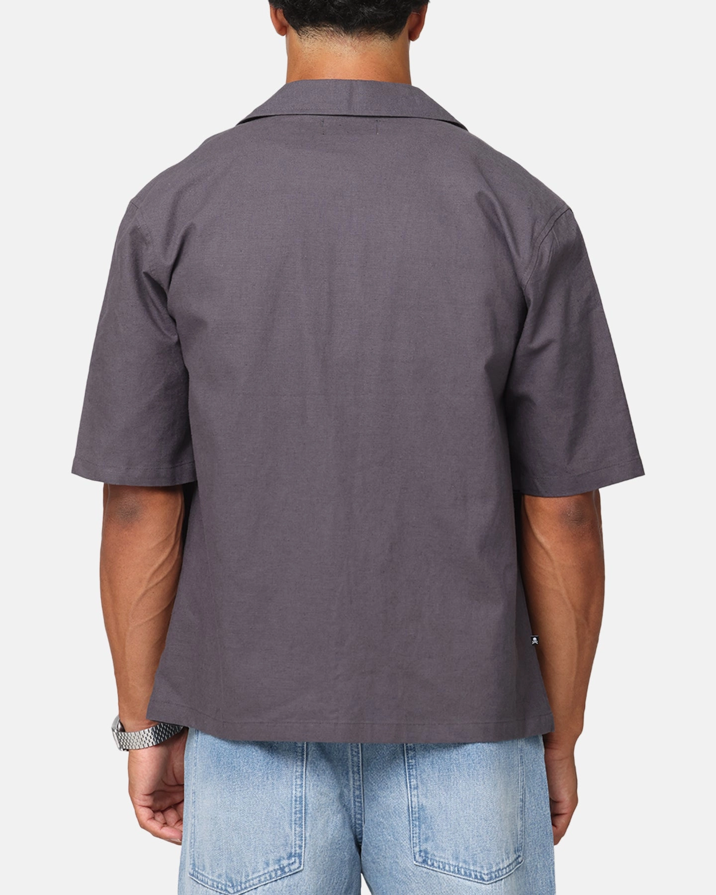 Saint Morta Gardenia Button Up Shirt Black Shadow Pocket Detail Relaxed Silhouette