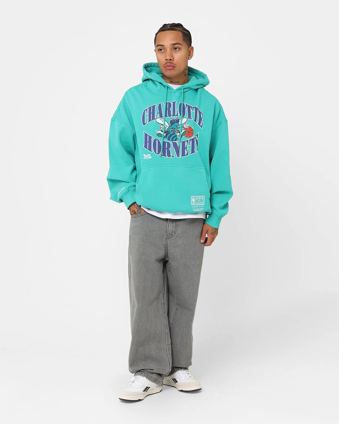 Heavy Duty Zippers Hairspray Mitchell & Ness Charlotte Hornets Point Guard Hoodie Faded Teal