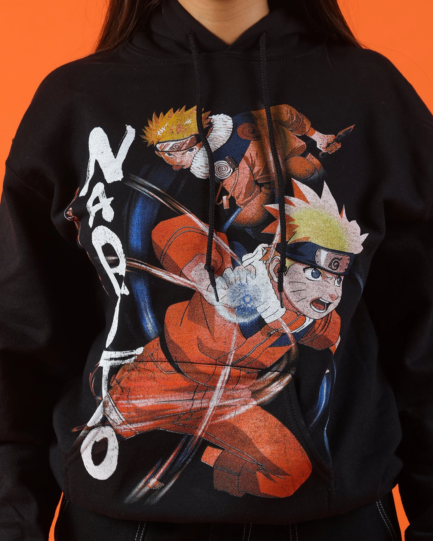 Cozy Comfort Look Recycled Material Goat Crew X Naruto Naruto Core Hoodie Black