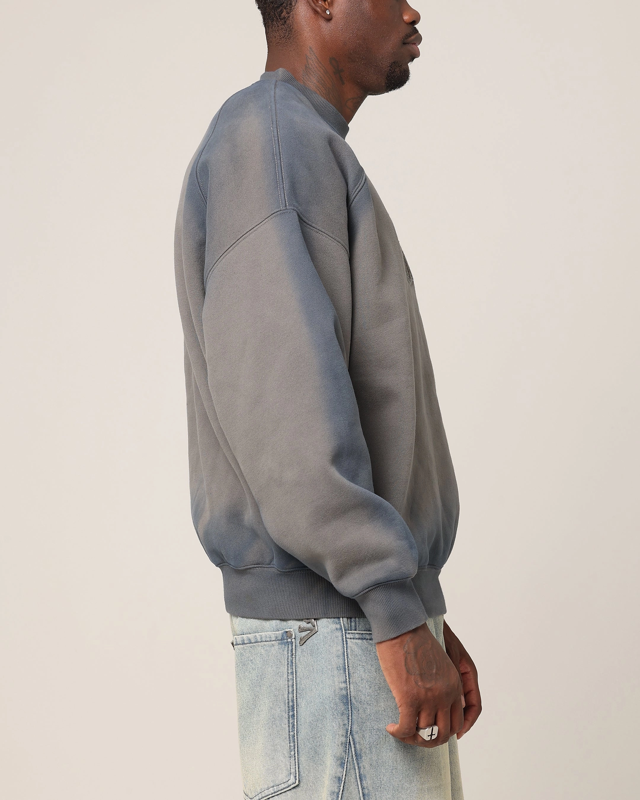 Saint Morta Faded Motor Crewneck Charcoal Casual Wear