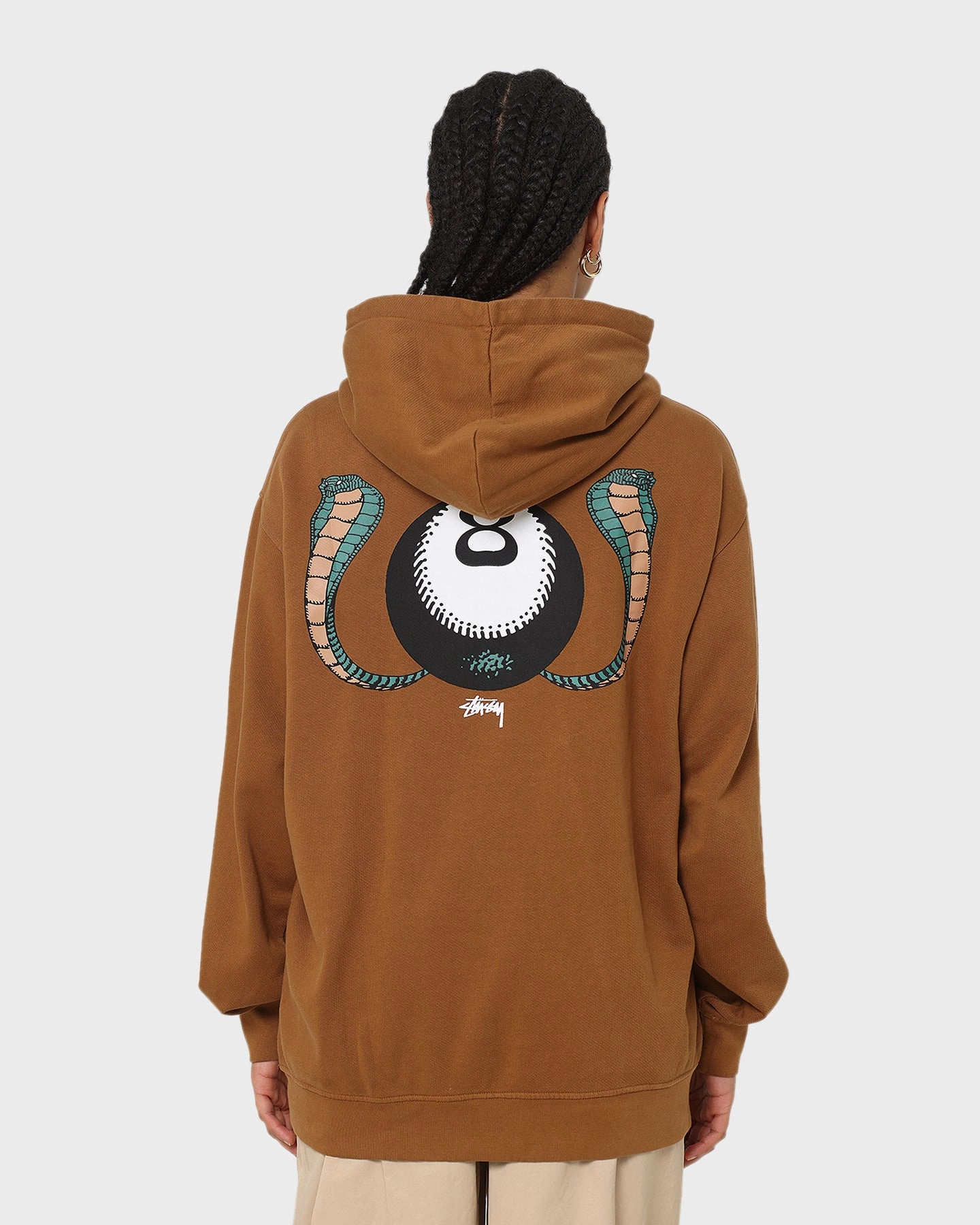 Stussy 8 Snakes Hoodie Pigment Chocolate Airflow channels