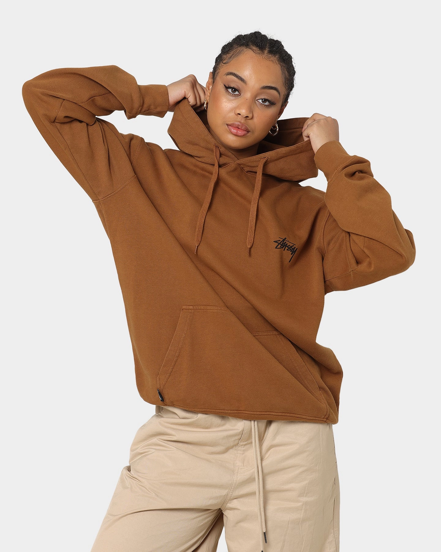 Green Thermal Jacket Stussy 8 Snakes Hoodie Pigment Chocolate