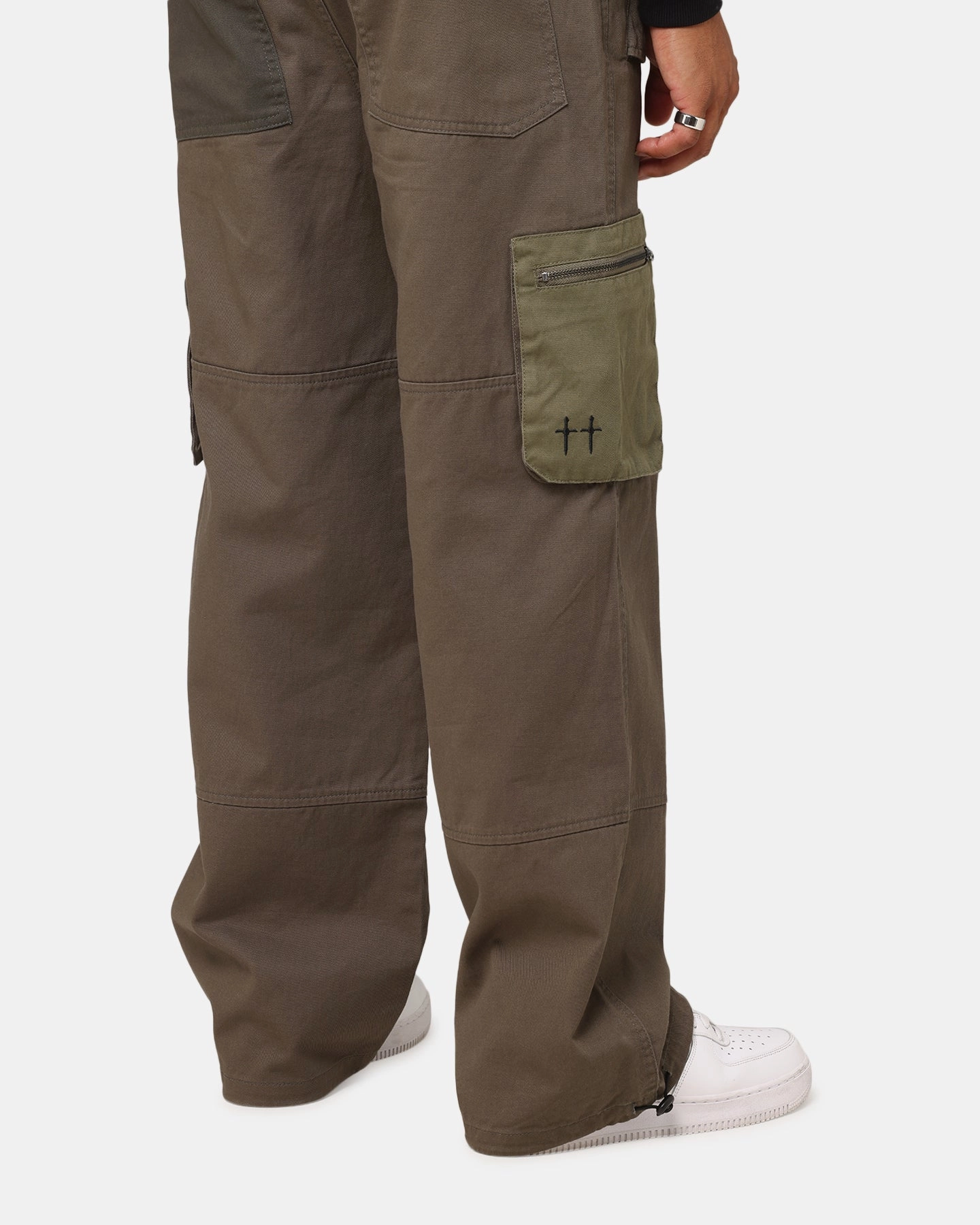 Saint Morta Inutero Baggy Cargo Pants Vintage Khaki Flexible Waistband Indoor Comfort