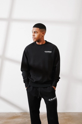 Carre Premium Motion Crewneck Black Versatile Style Snug Layers