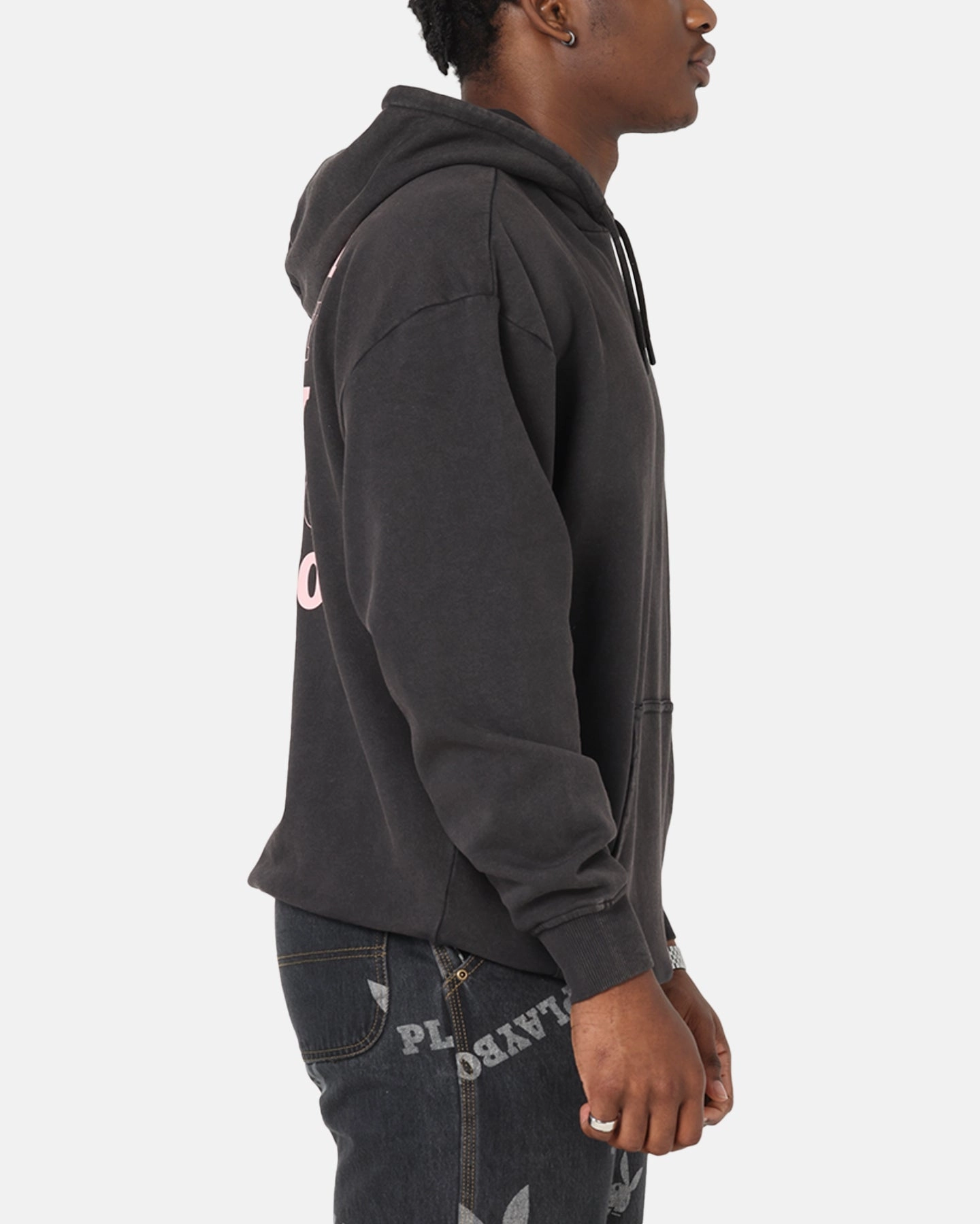 Cruise Wear Nighttime Stroll Playboy Stack Washed Hoodie Washed Black