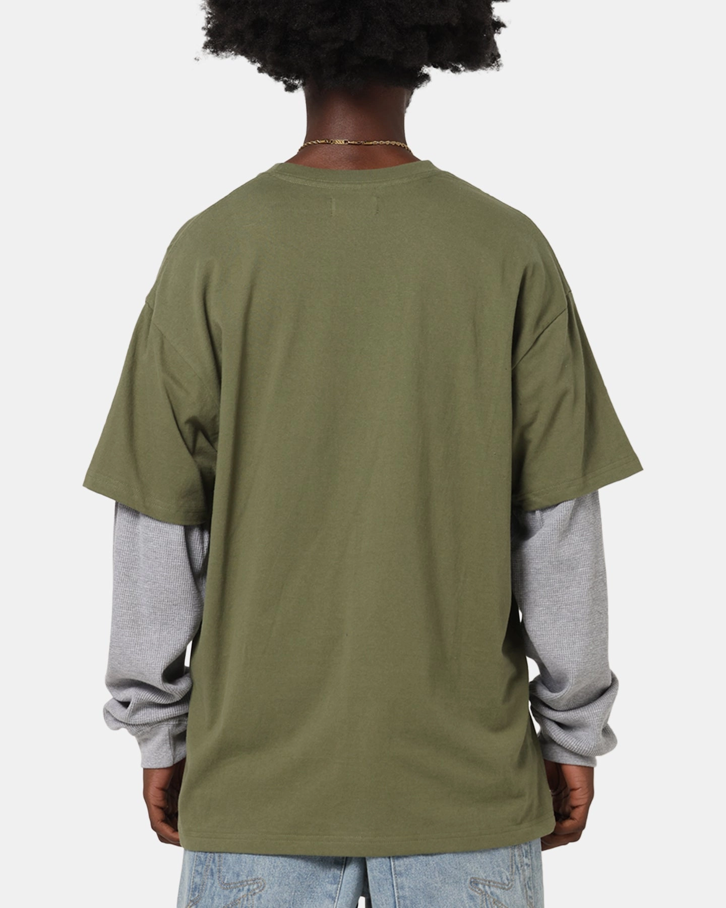 SlimFit Luxury clothing X-Large 91 Double Layer T-Shirt Pigment Olive