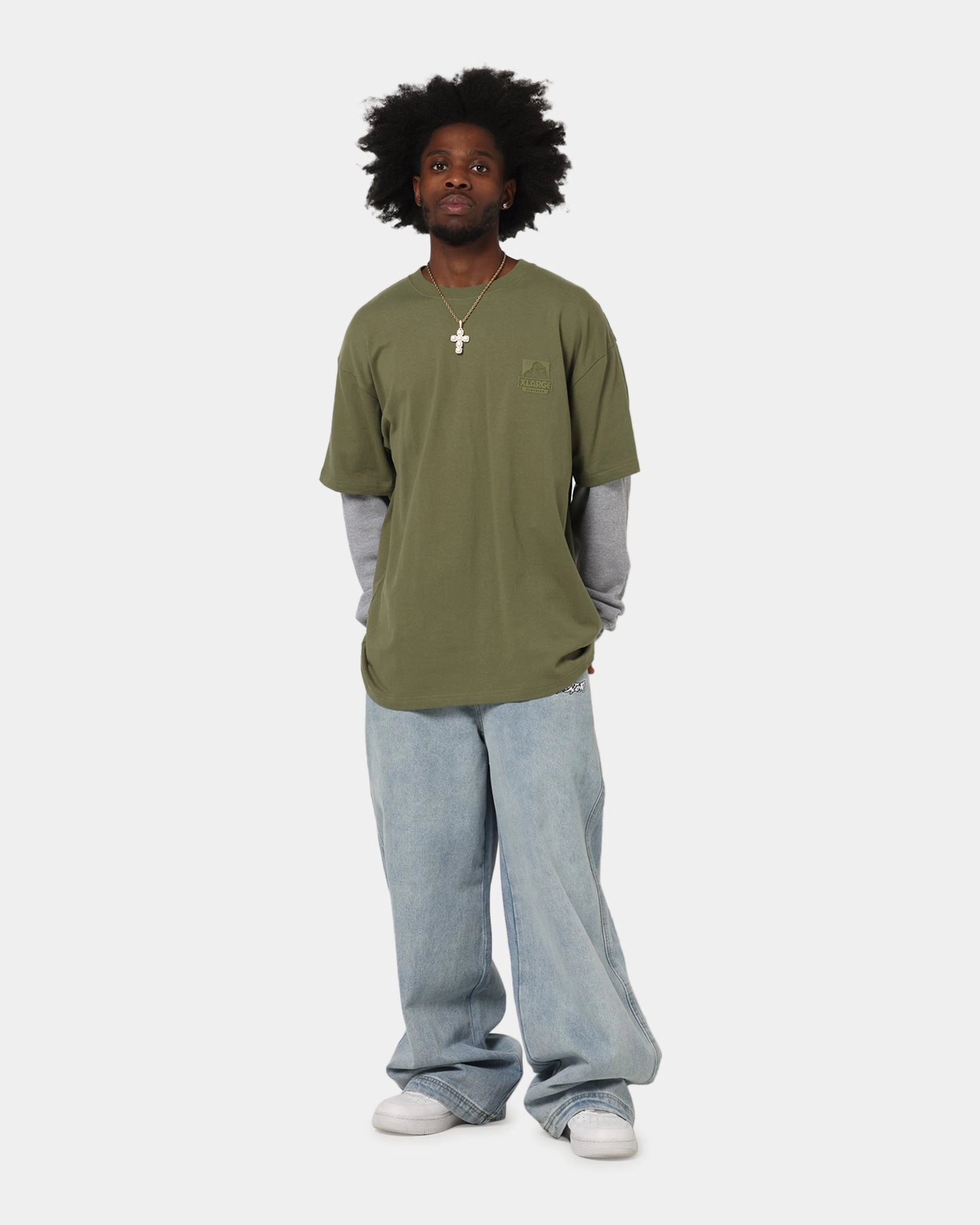 Urban Trend Summer cool X-Large 91 Double Layer T-Shirt Pigment Olive