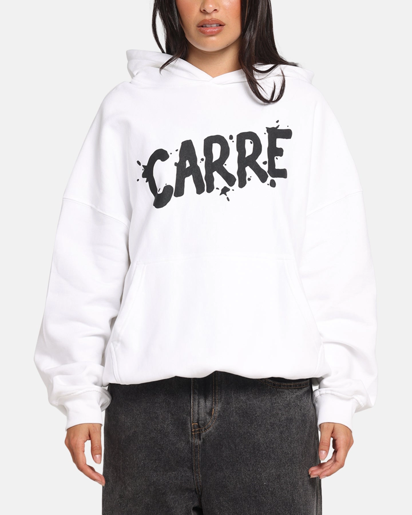 Carre Blotted Hoodie White Patchwork