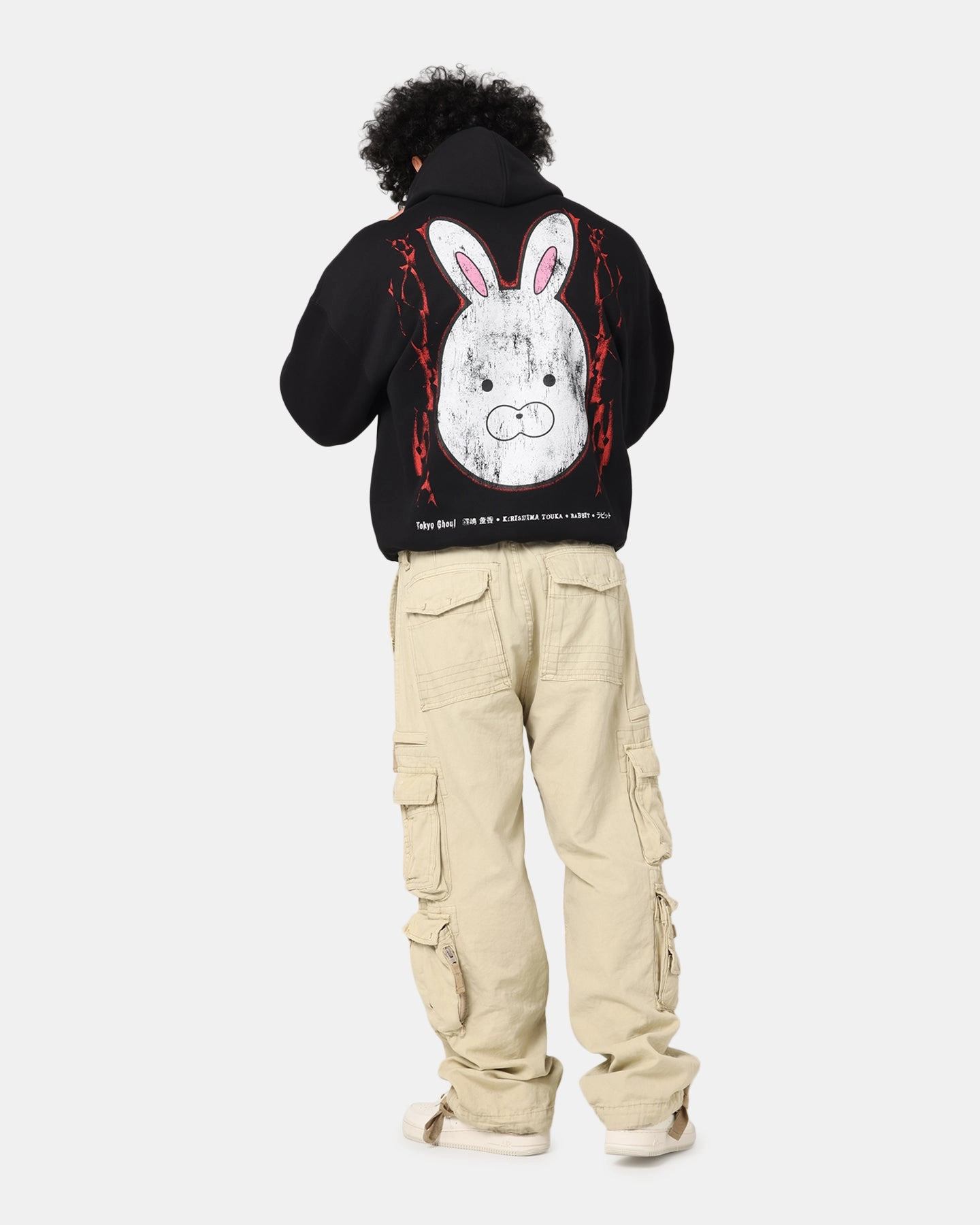 73 Studio X Tokyo Ghoul Rabbit Premium Hoodie Black Drawcord Hem