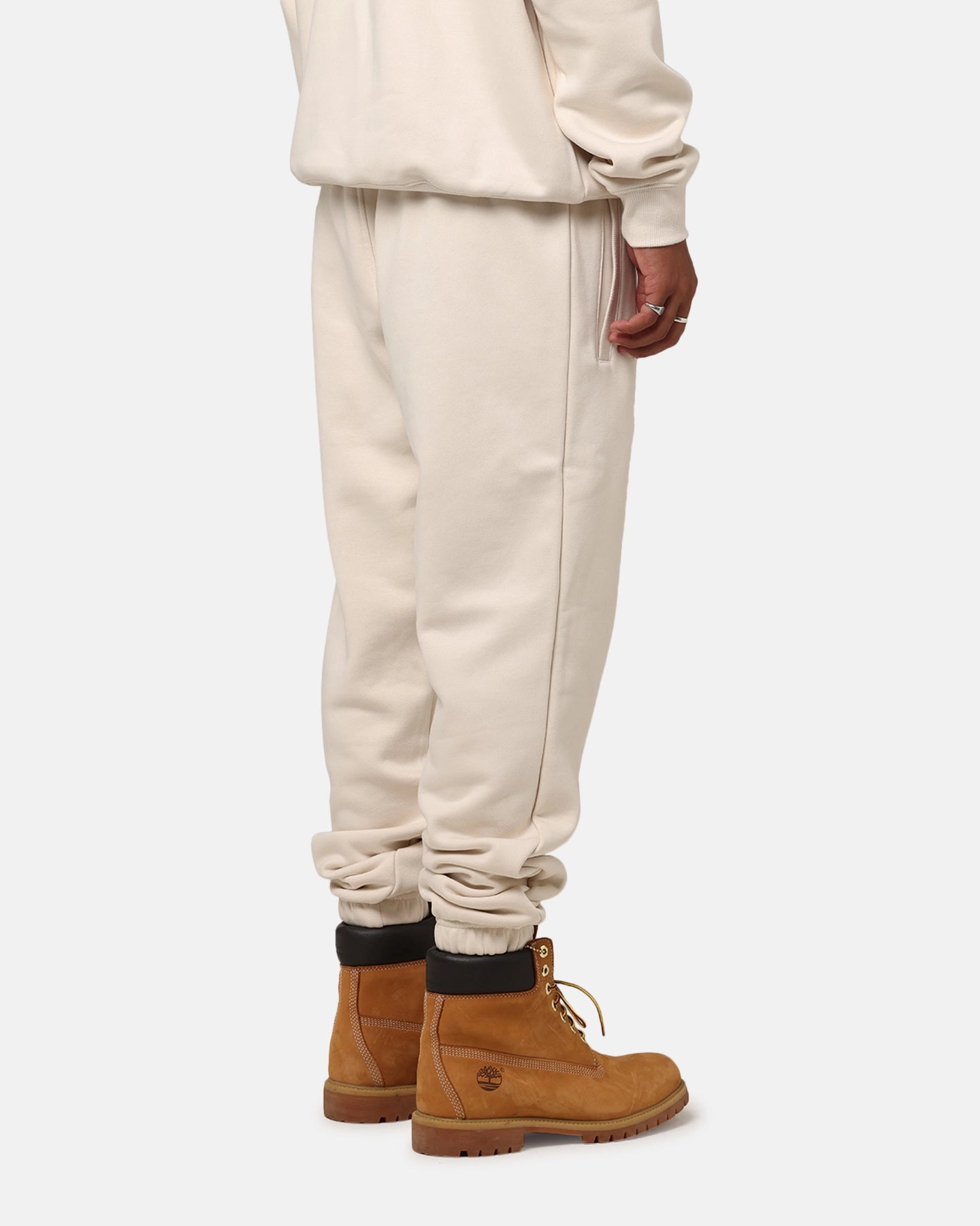 Stretchy Waist Adidas Originals 70's Fleece Joggers Wonder White