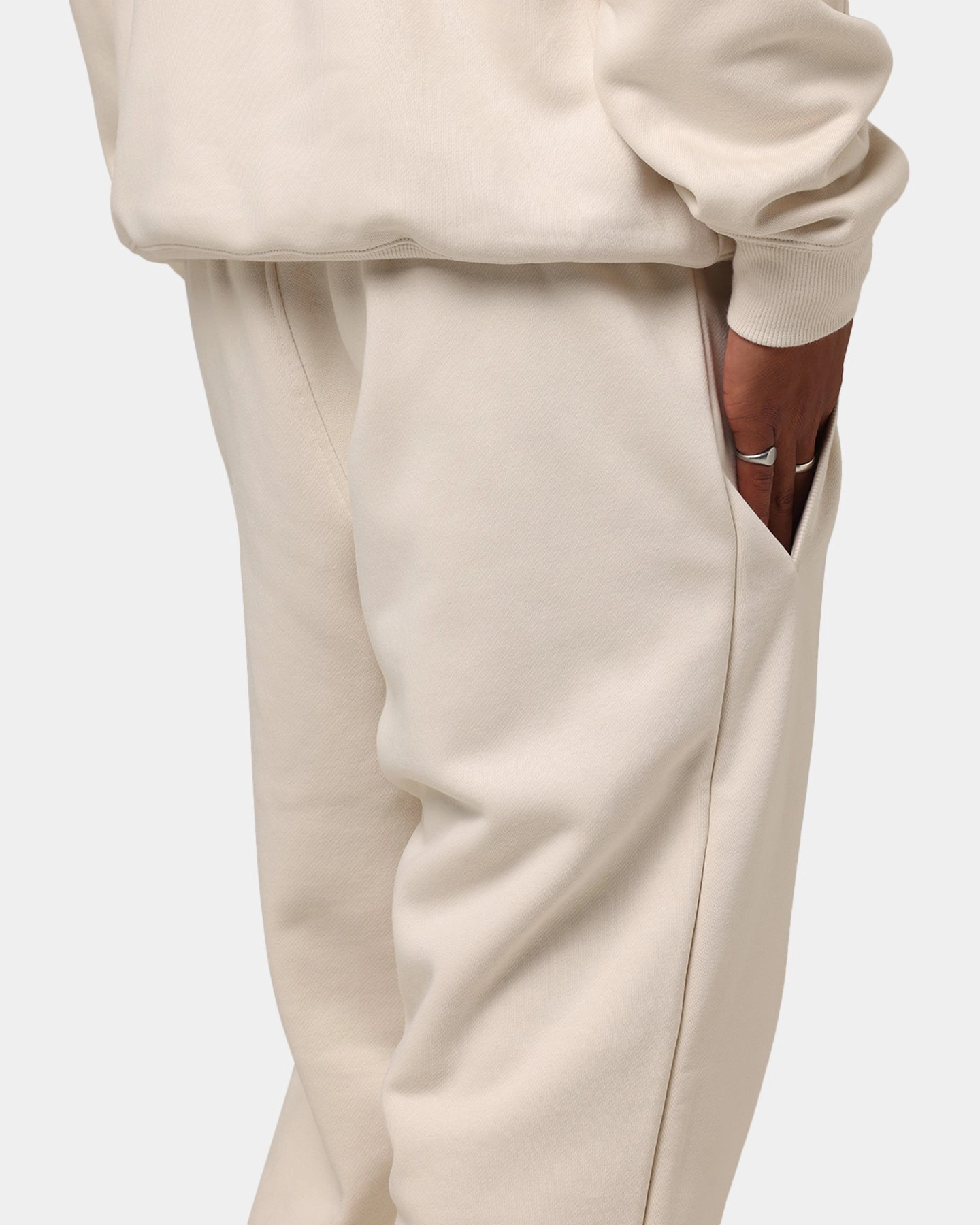 Soft Feel Frayed hem Adidas Originals 70's Fleece Joggers Wonder White