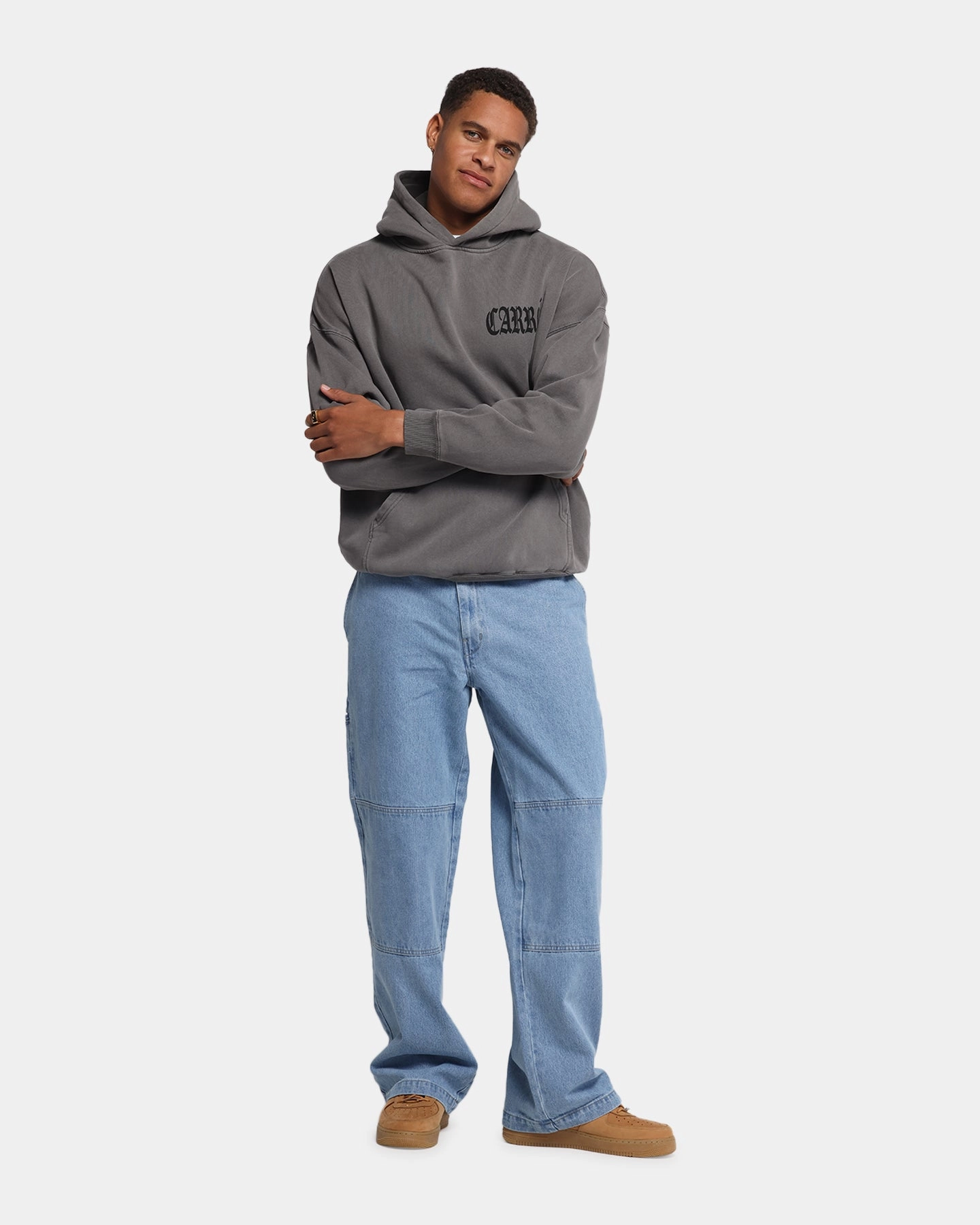 Family gathering wear Instagram Worthy Carre Bulldog Hoodie Washed Charcoal