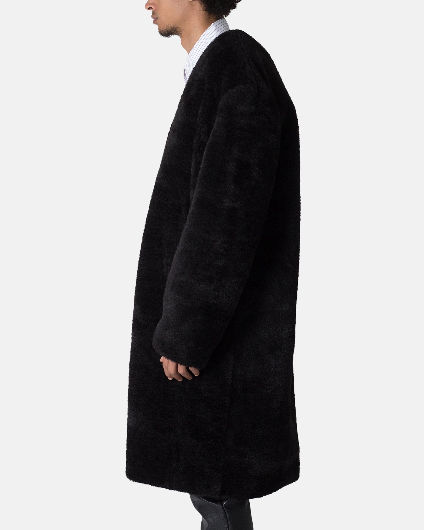 Slimming Practical Choice MNML Faux Fur Coat Black