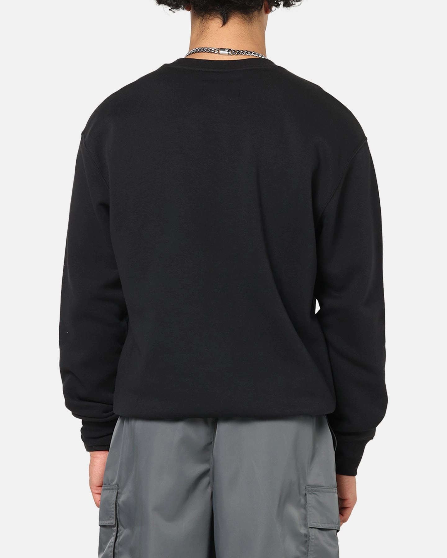 Non Static Fiber Tech Ergonomic Sleeve Shape Jordan Brooklyn Fleece Crewneck Black/White